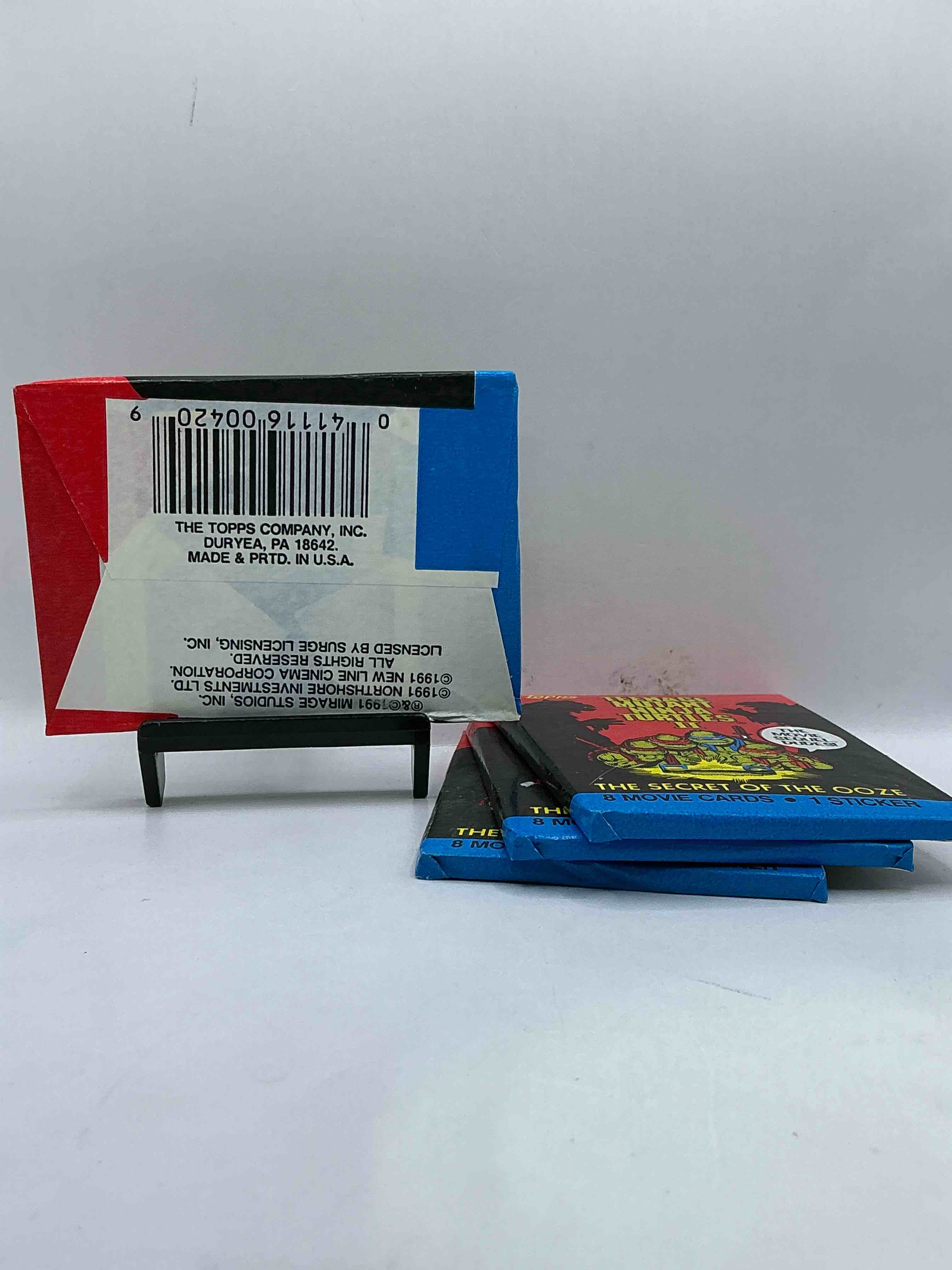 Condition photo showing New/Like New for ninja turtle fans rejoice!  rare 1991 tmnt ii movie card wax packs, sealed & unopened direct from original retail case!  a super rare serious collectible!  