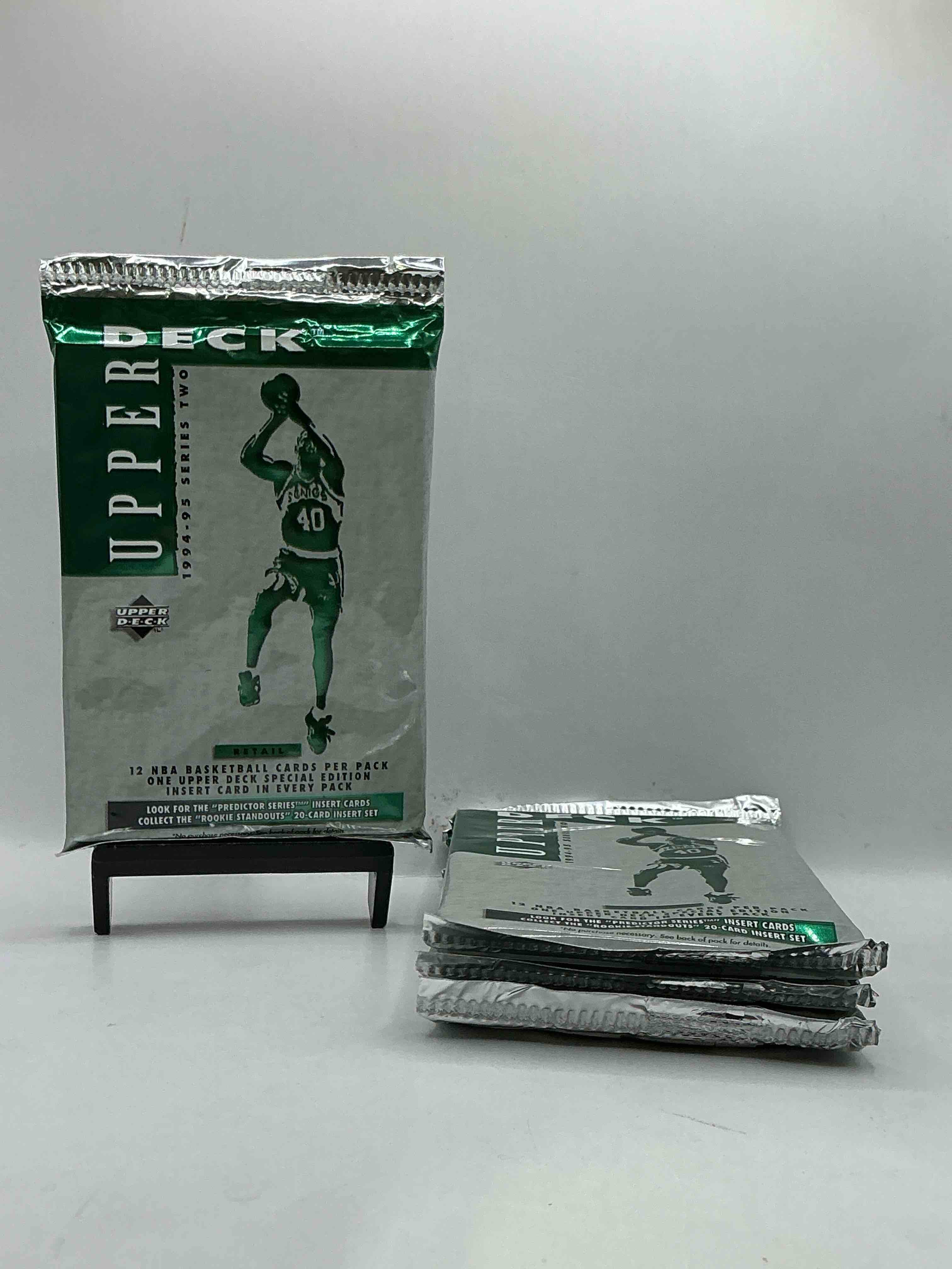 michael jordan!? wow... super rare 1994-95 upper deck basketball packs, direct from original box! search for awesome cards, michael jordan then & now card, grant hill rookie card, jason kidd rookie card, jalen rose rookie card & so much more!