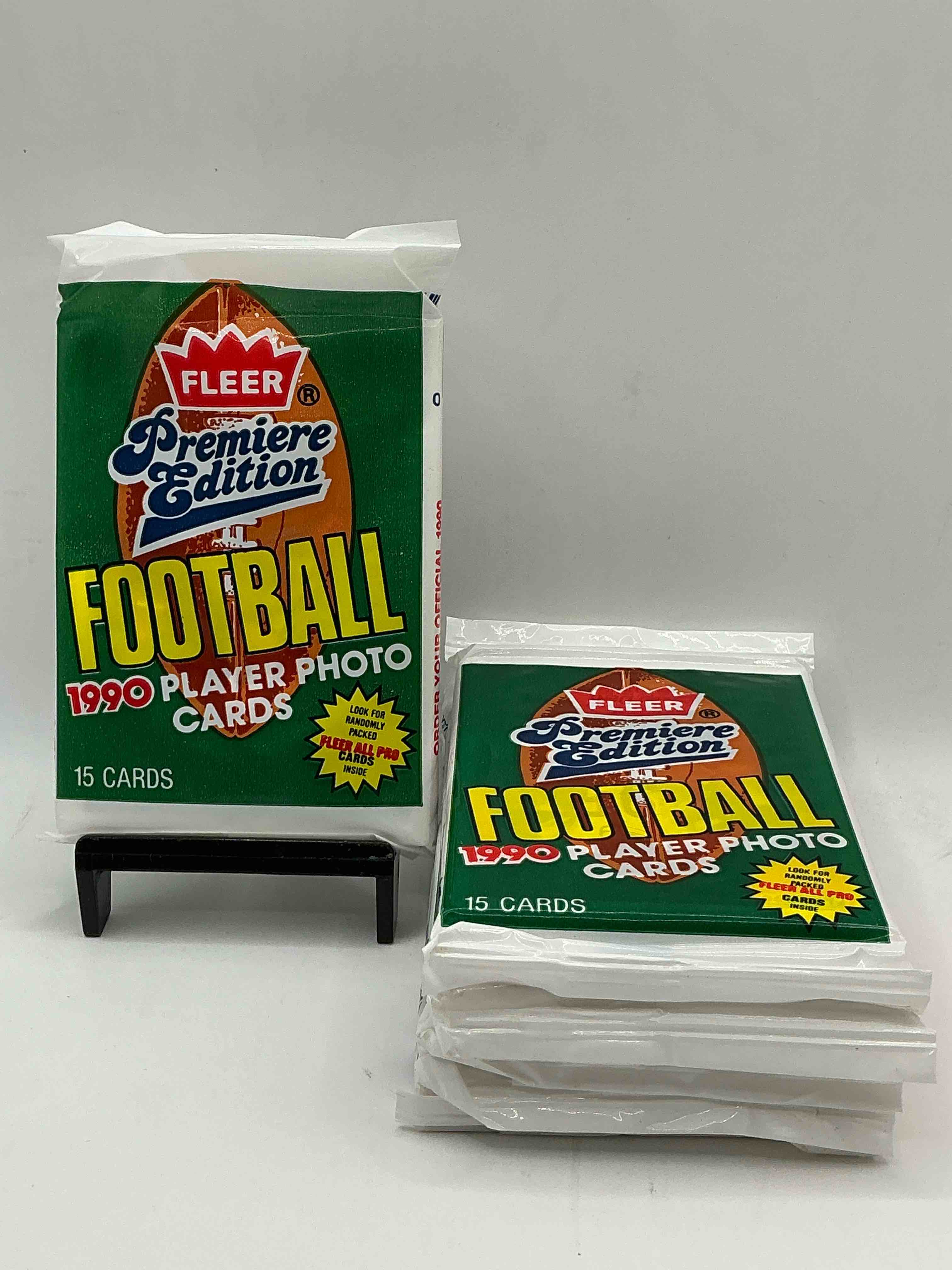 awesome premiere edition sports cards! emmitt smith rookie year! 1990 fleer premiere edition unopened packs direct from original box! search for emmitt smith rookies!