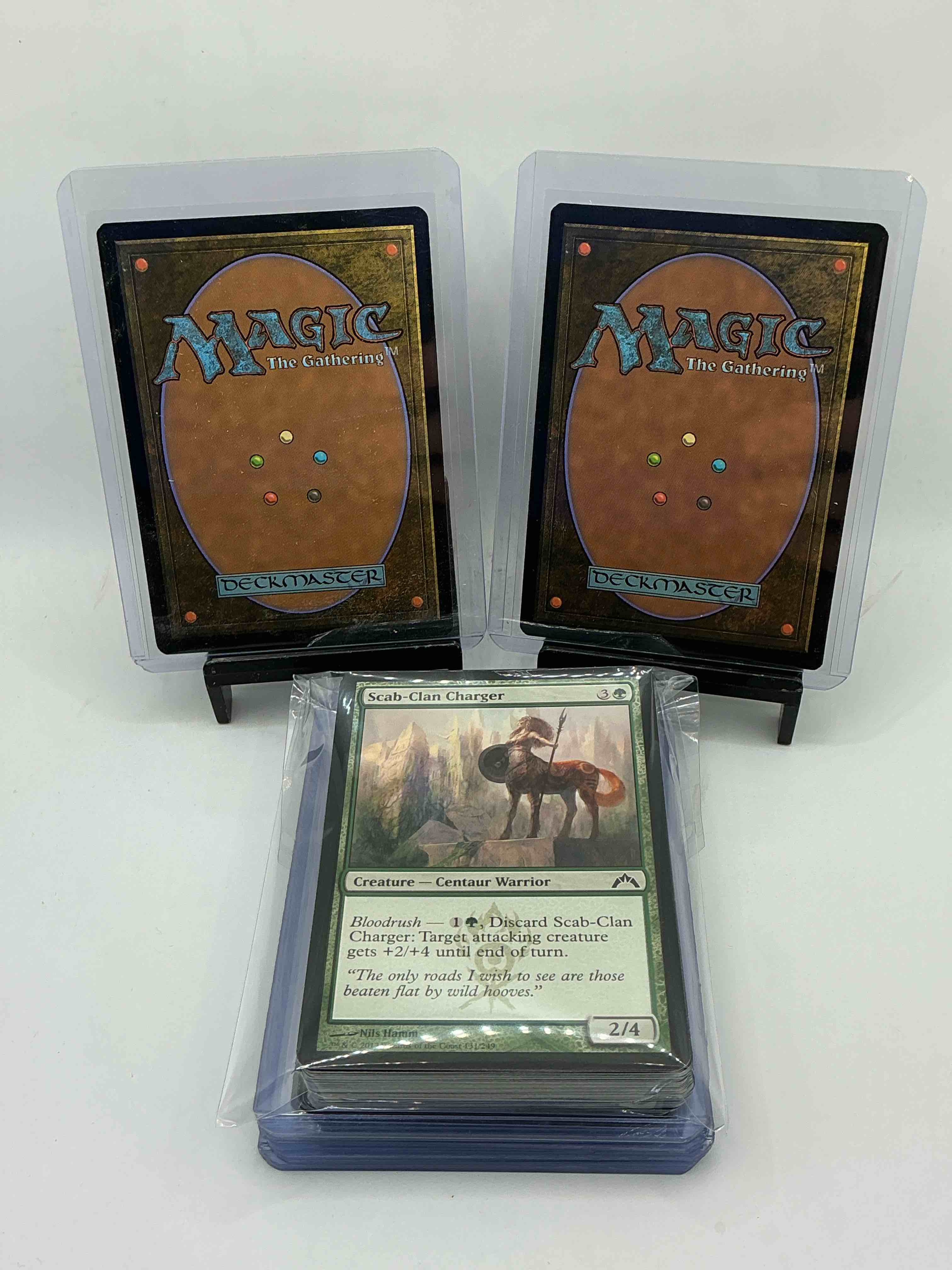Condition photo showing New/Like New for magic the gathering 50 card lot! lot includes 10 rare or holo foil cards! all cards in excellent condition! a great way to join the mtg craze!
