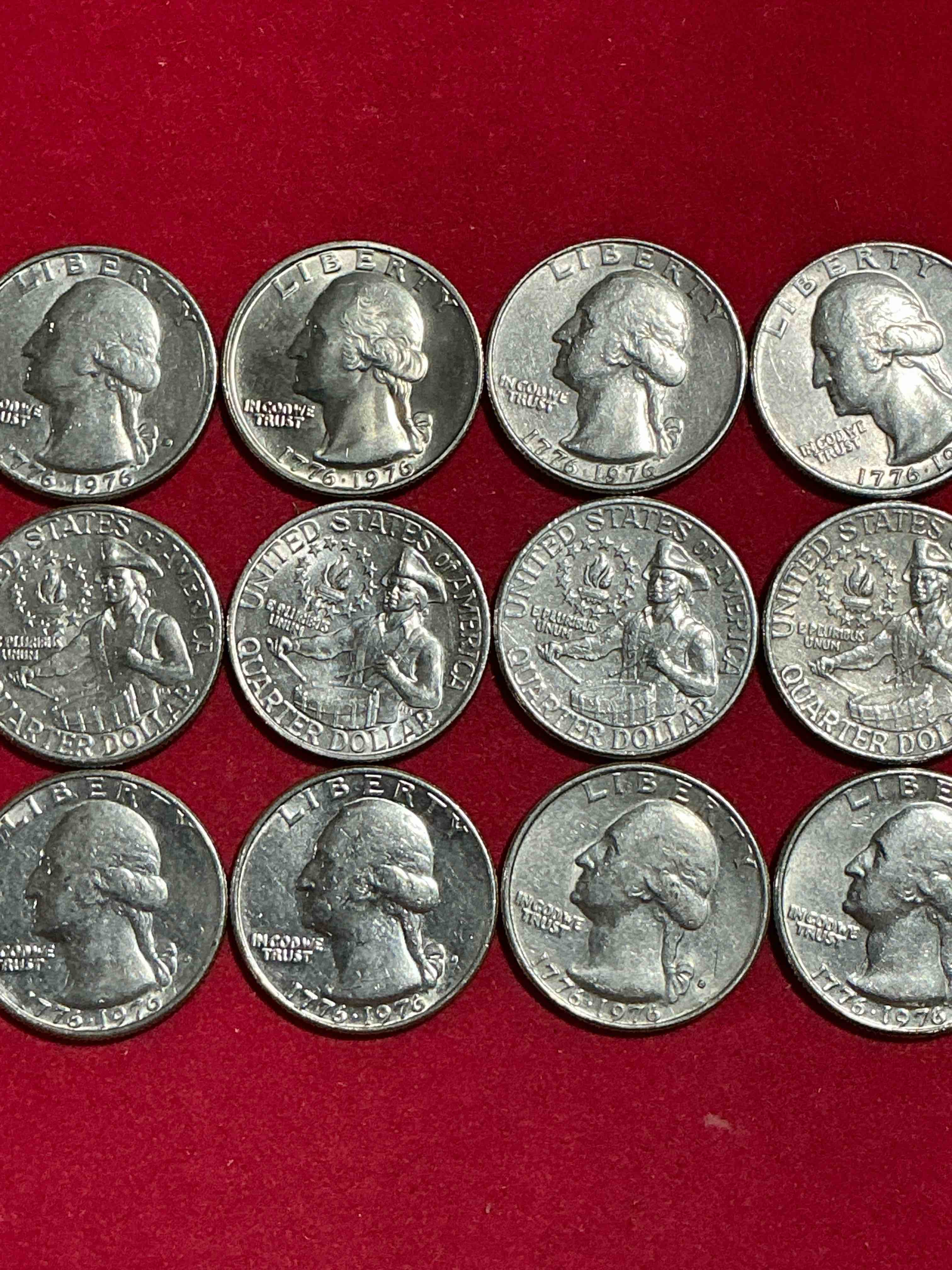 1976 bicentennial bliss! quarters! in 1976 the u.s. mint produced coins celebrating the 200 year anniversary of america. up for auction are awesome examples of bicentennial quarters produced for this... the infamous 200 year anniversary edition! highly desirable for collectors! own pieces of history & get ready for america's 250 year anniversary coming soon!