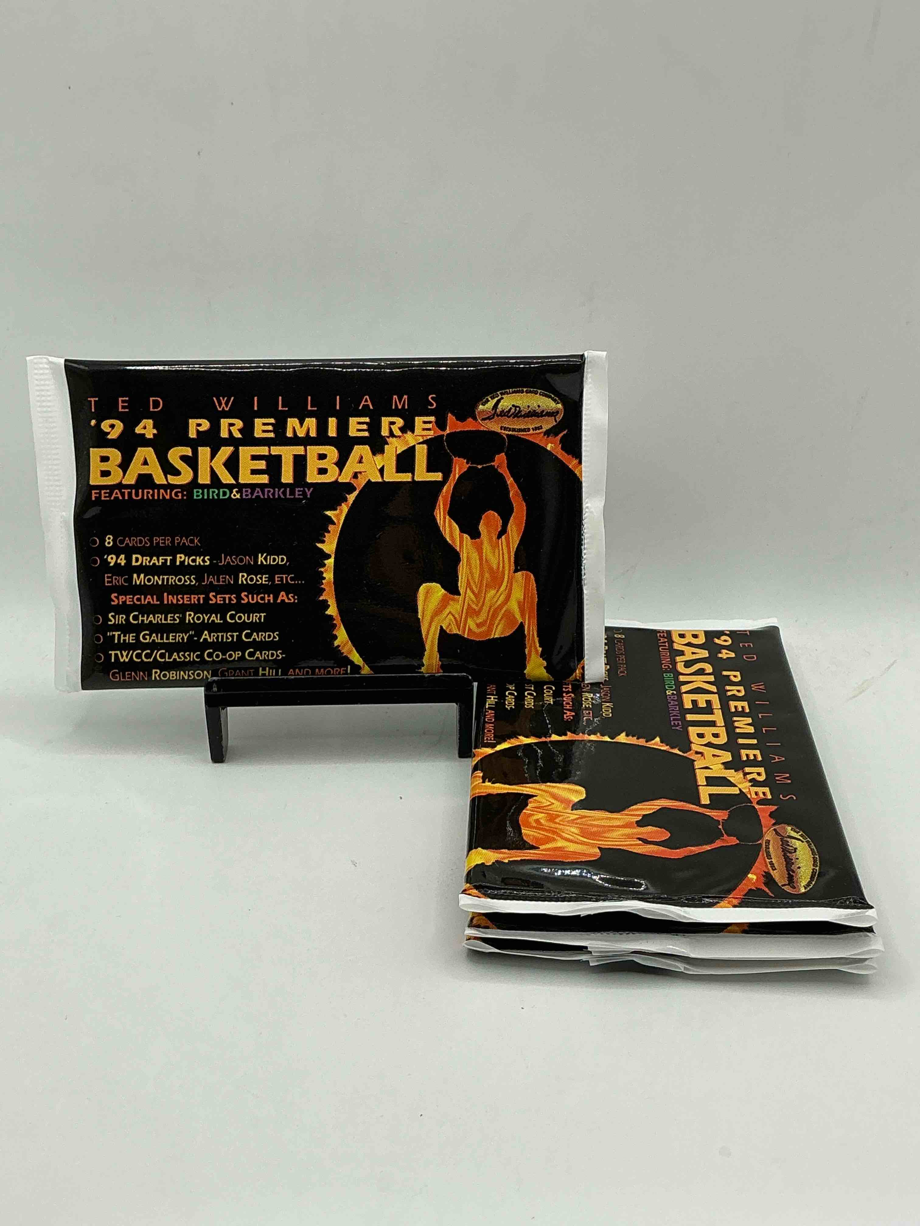 1994 ted williams premiere unopened basketball packs! search for jason kidd & grant hill rookies, along with other big names from the year! look for exclusive co-op cards! wow!