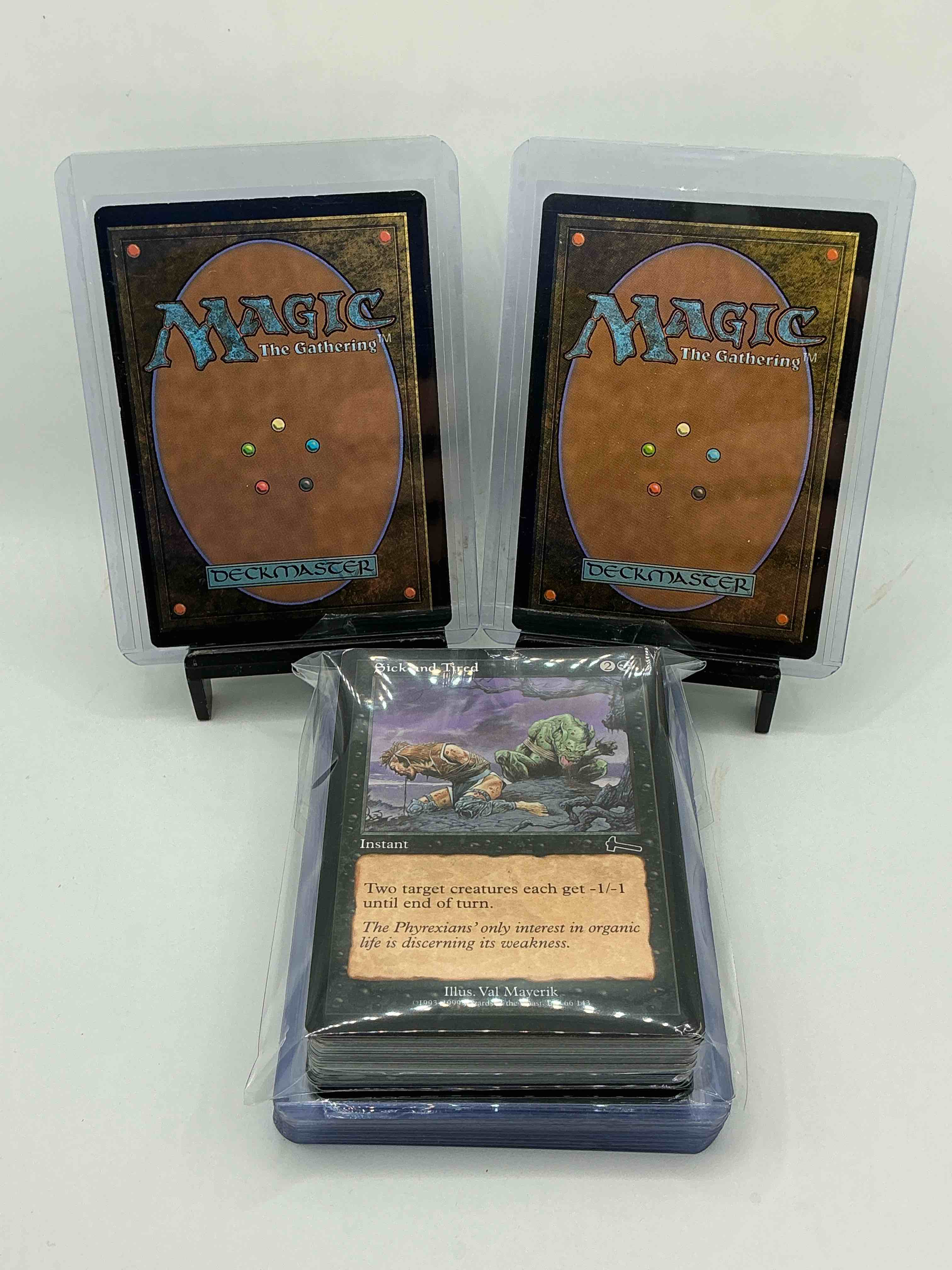 Condition photo showing New/Like New for magic the gathering 50 card lot! lot includes 10 rare or holo foil cards! all cards in excellent condition! a great way to join the mtg craze!