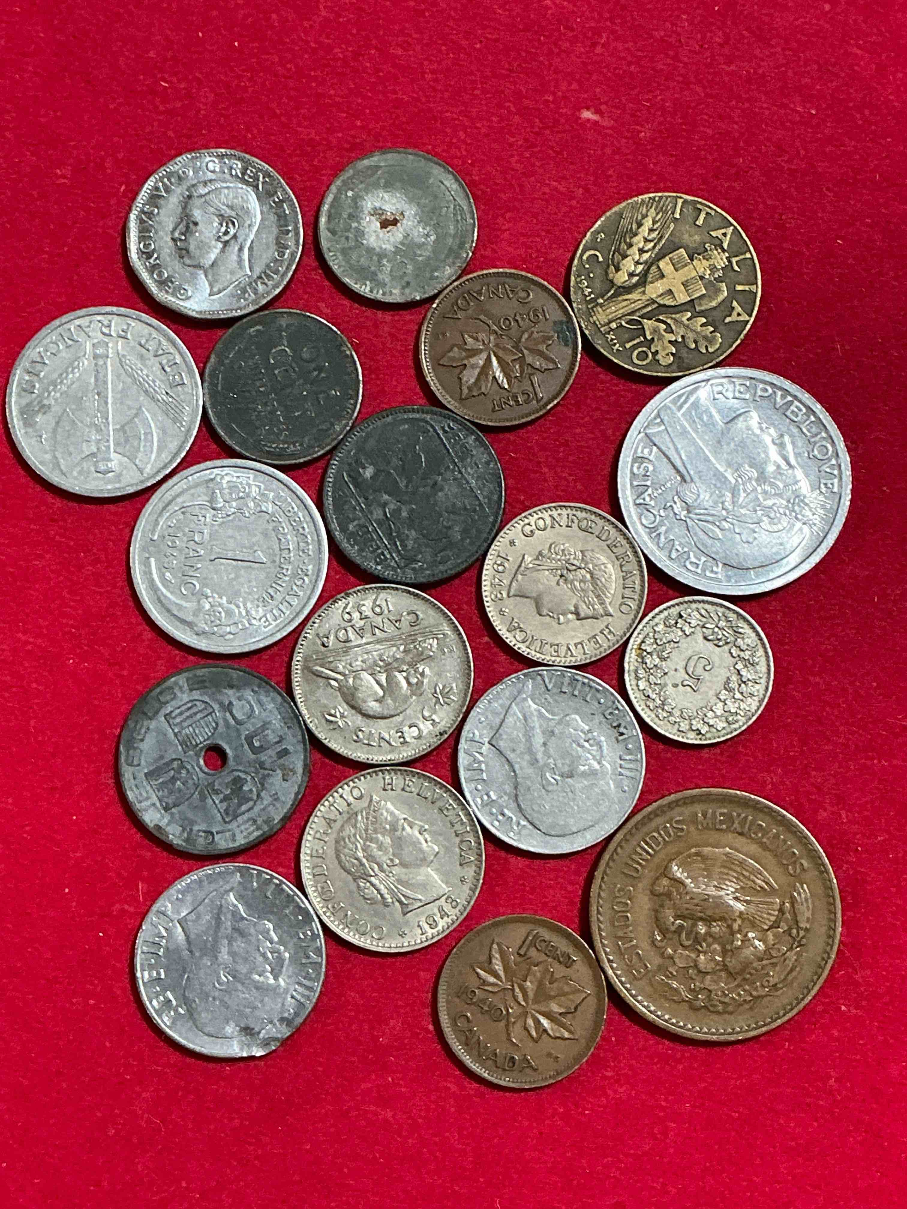 Condition photo showing Good Condition for world war two buffs rejoice! up for auction is an awesome collection of world war ii era coins (1939-1945) from around the world! really hard to collect & find in one place! really cool pieces of history!