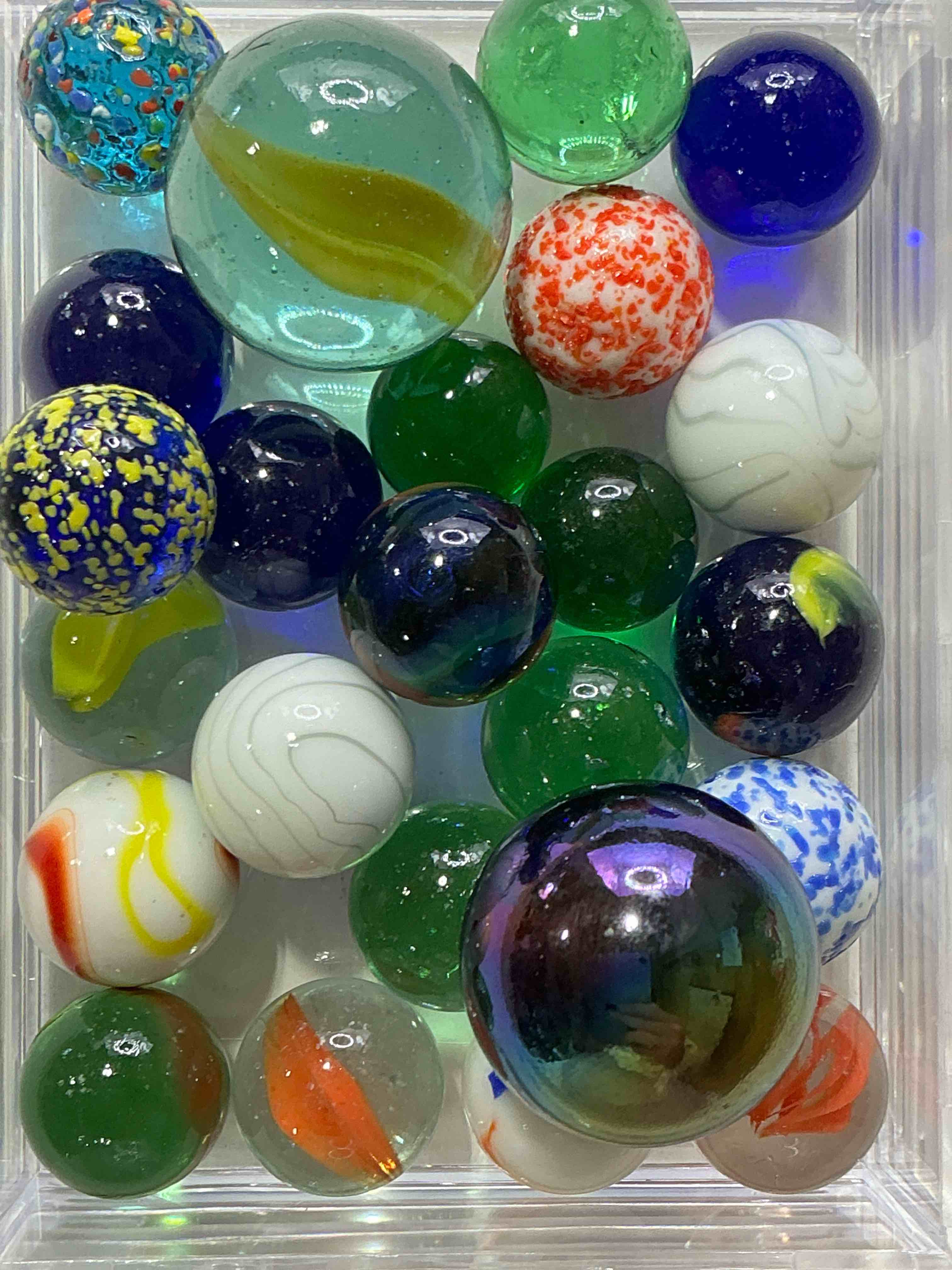 antique glass marbles! genuine stunning marbles lot, all marbles made between the years 1925-1965 & made with uranium! many are great depression era & even earlier! gorgeous, authentic pieces of history!  