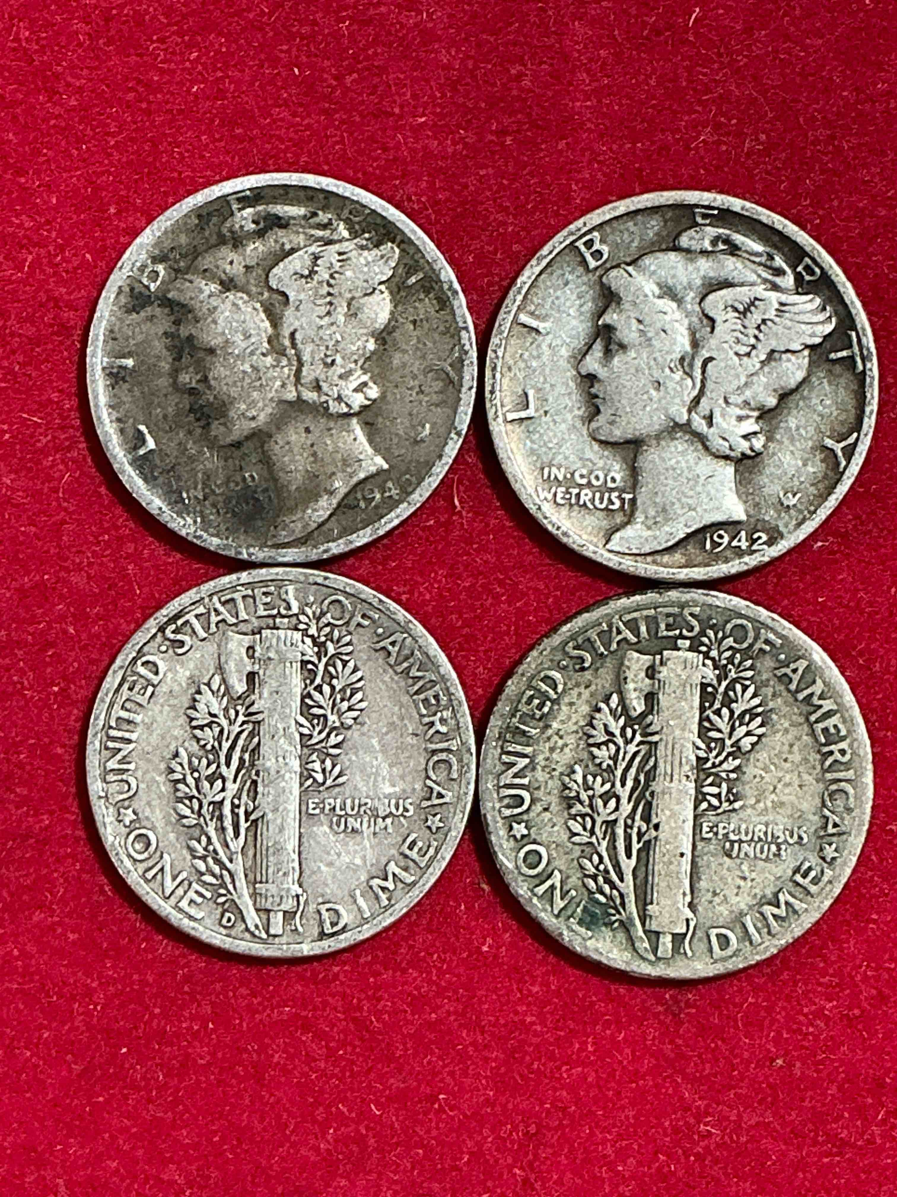 antique u.s. pure fine silver mercury dimes! silver mercury dimes were minted from 1916-1945 & have become serious collector items! check out these awesome examples, all in nice, circulated condition with visible dates & varying years! rare to have visible dates! makes for a great investment in precious metals, mercury dimes are 90% pure fine silver! they don't make em' like this anymore!
