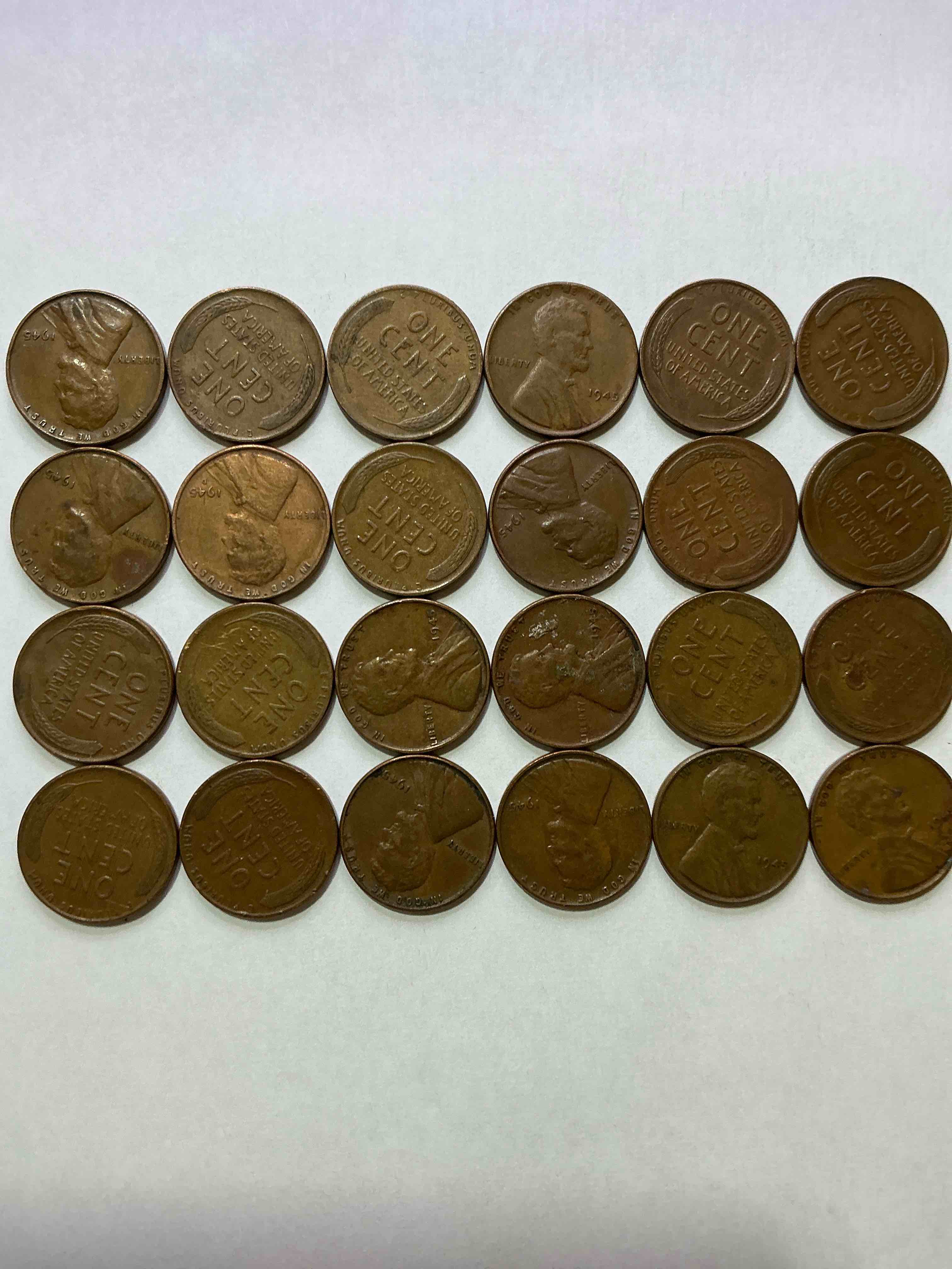 Condition photo showing Good Condition for 1945 world war 2 history!  world war 2 ended with victory day may 8, 1945 & the surrender of japan on sept 2, 1945.  up for auction are 1945 wheat pennies in great condition!  own pieces of one of the most important years in history!
