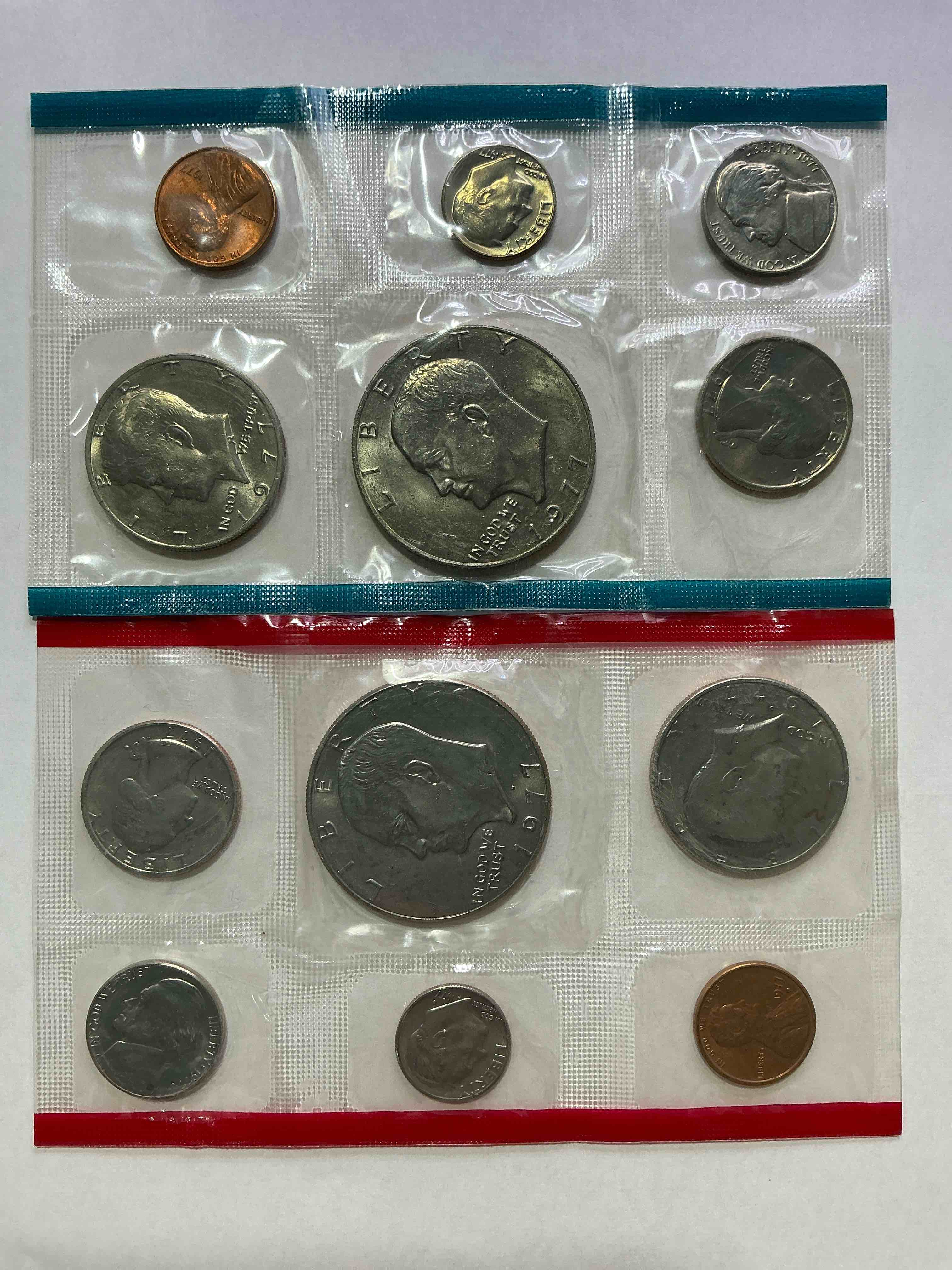 1977 uncirculated u.s. mint coins! these gorgeous coins from the mint set features each u.s. coins minted in 1977 in uncirculated condition, from each mint mark, philly & denver! own an awesome investment & incredible piece of u.s. history!
