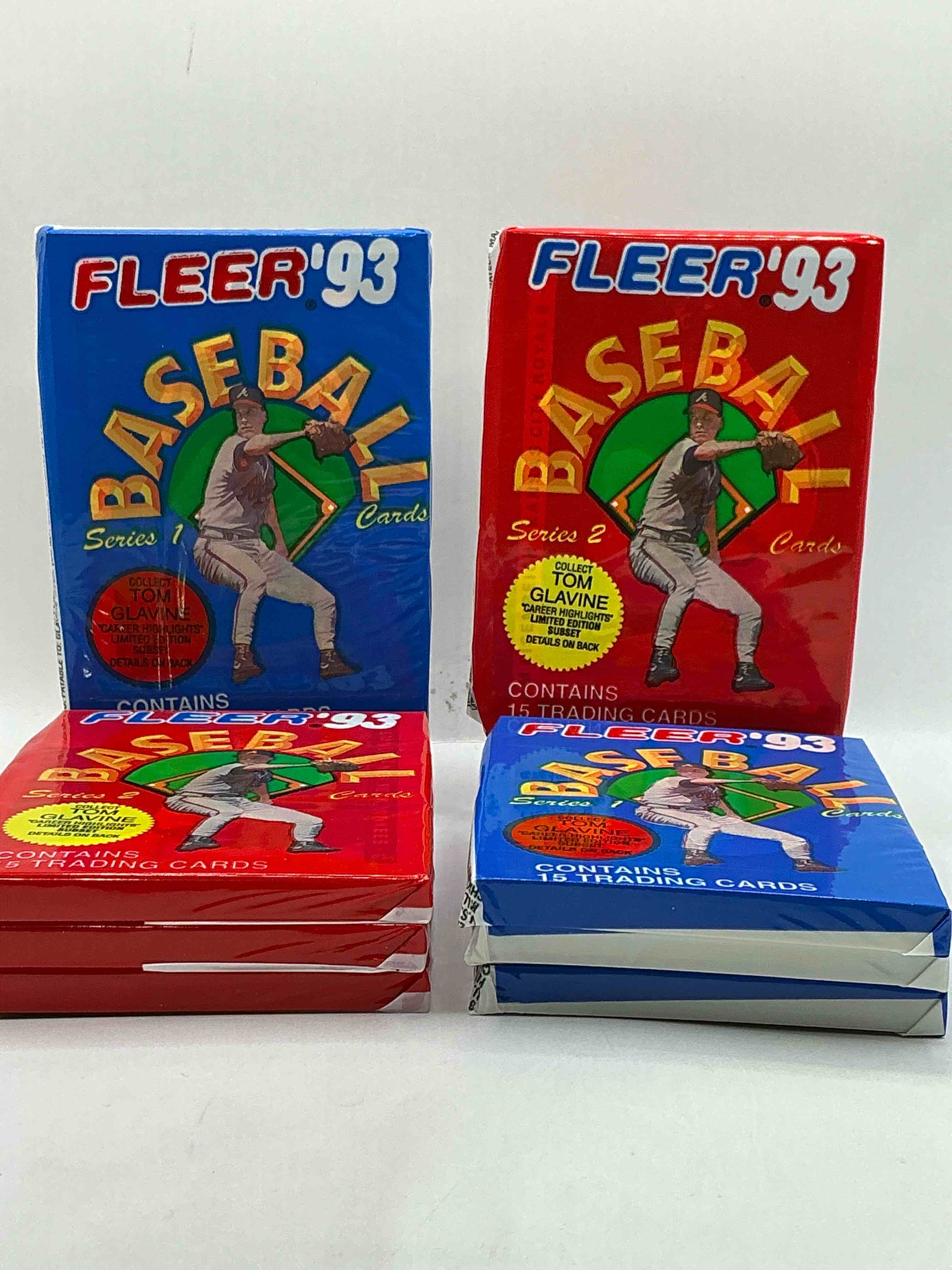 1993 fleer series i & ii baseball unopened baseball card packs, direct from original sealed retail case! search for valuable rookie cards, chipper jones & mike piazza, early ken griffey jr. & so much more!