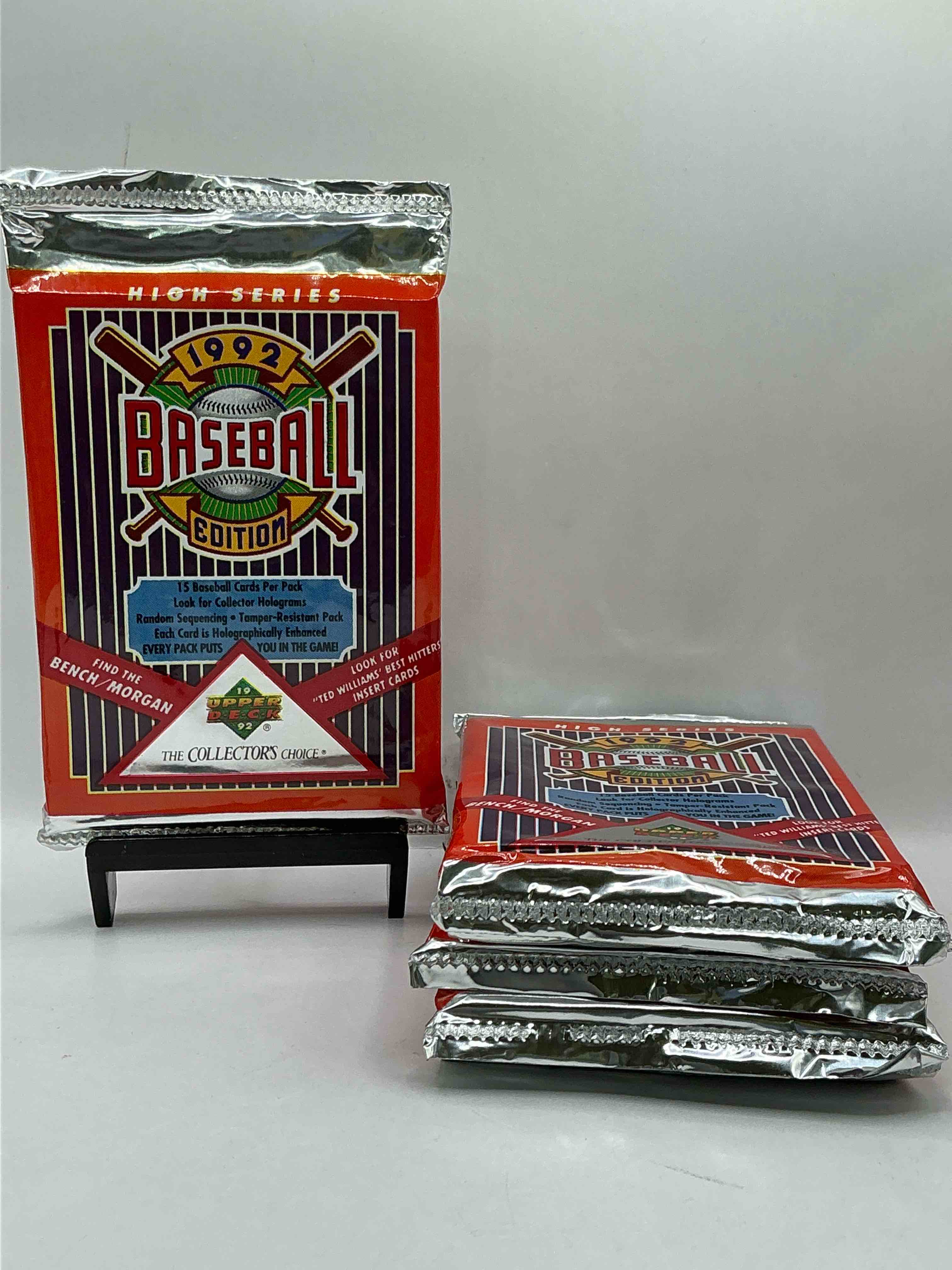 1992 upper deck high series baseball sealed sports & collectible card pack, direct from original sealed retail case! search for ultra rare & valuable ted williams & johnny bench signed insert cards as well as deion sanders, ken griffey jr., nolan ryan & so much more! 