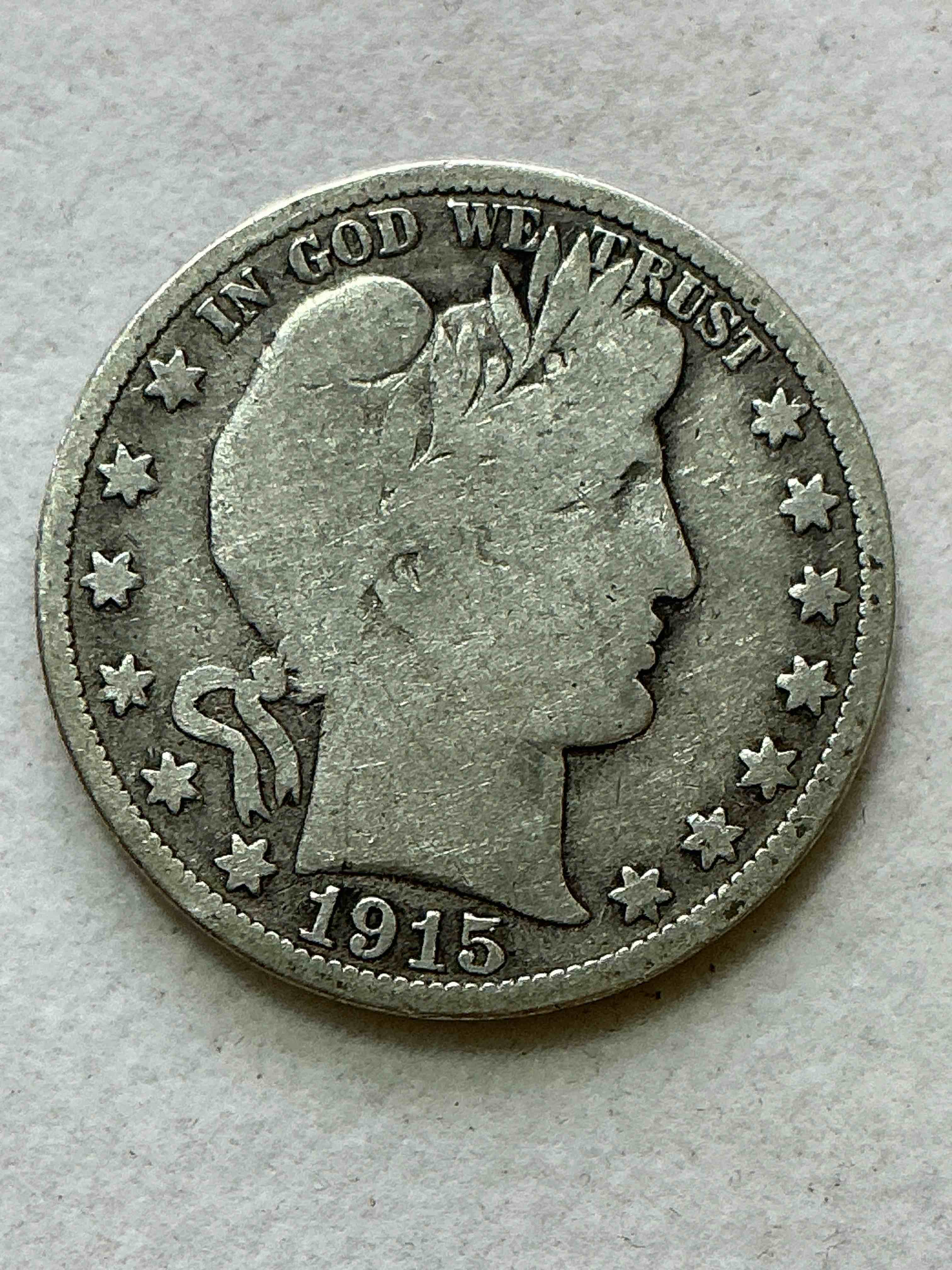 1915 world war i era american silver! barber half dollar from the world war i era! these half dollars are 90% fine us silver & super rare, even more rare with wwi era dates! beautiful & circulated! perfect addition to any collection! 