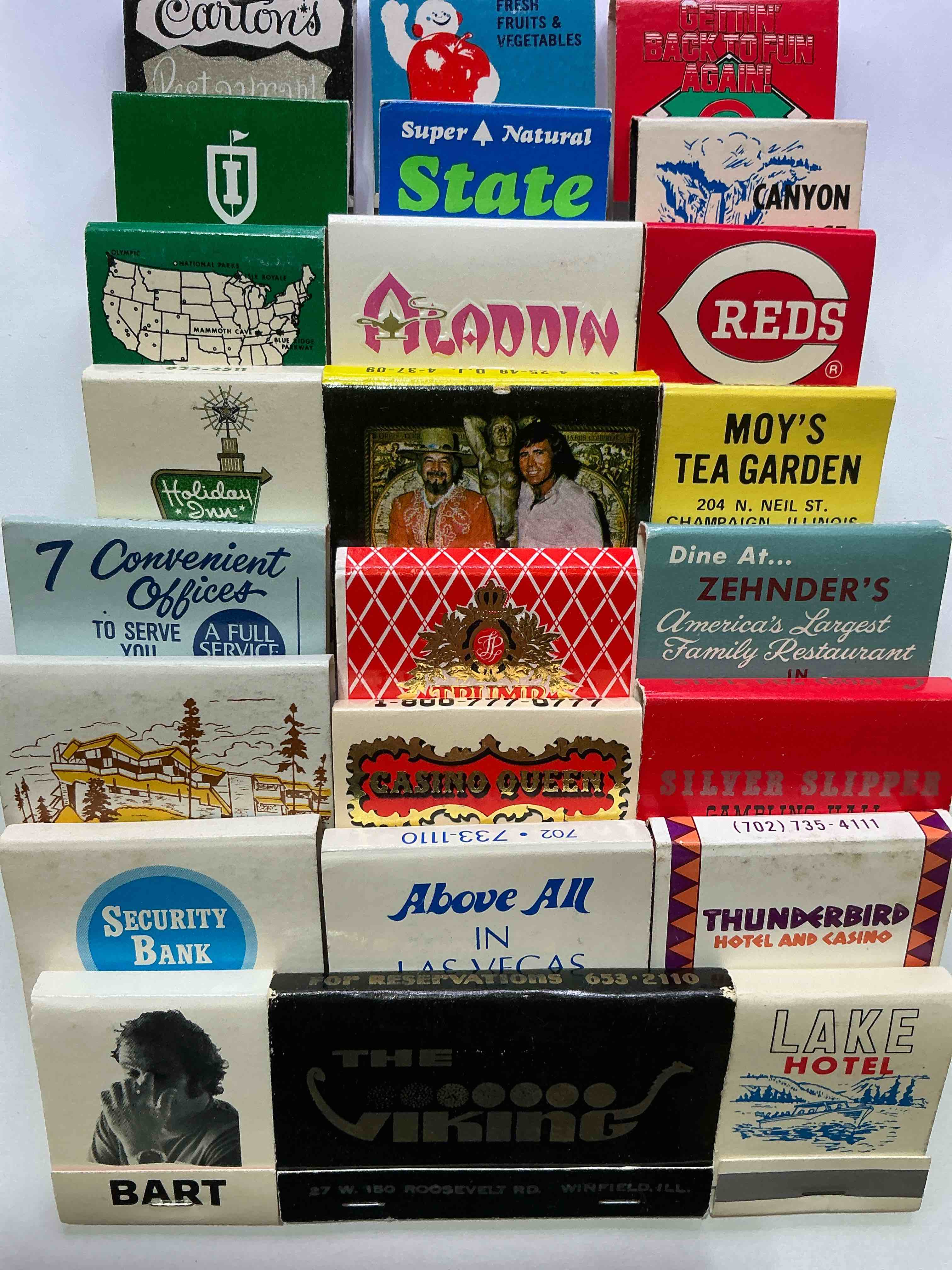 Condition photo showing Good Condition for vintage matchbooks! a crazy hard to collect collection of matchbooks from all over, many from places that no longer exist! collection spans decades & decades! most books are complete with all matches! one of a kind collection! all original & impossible to find anywhere else!