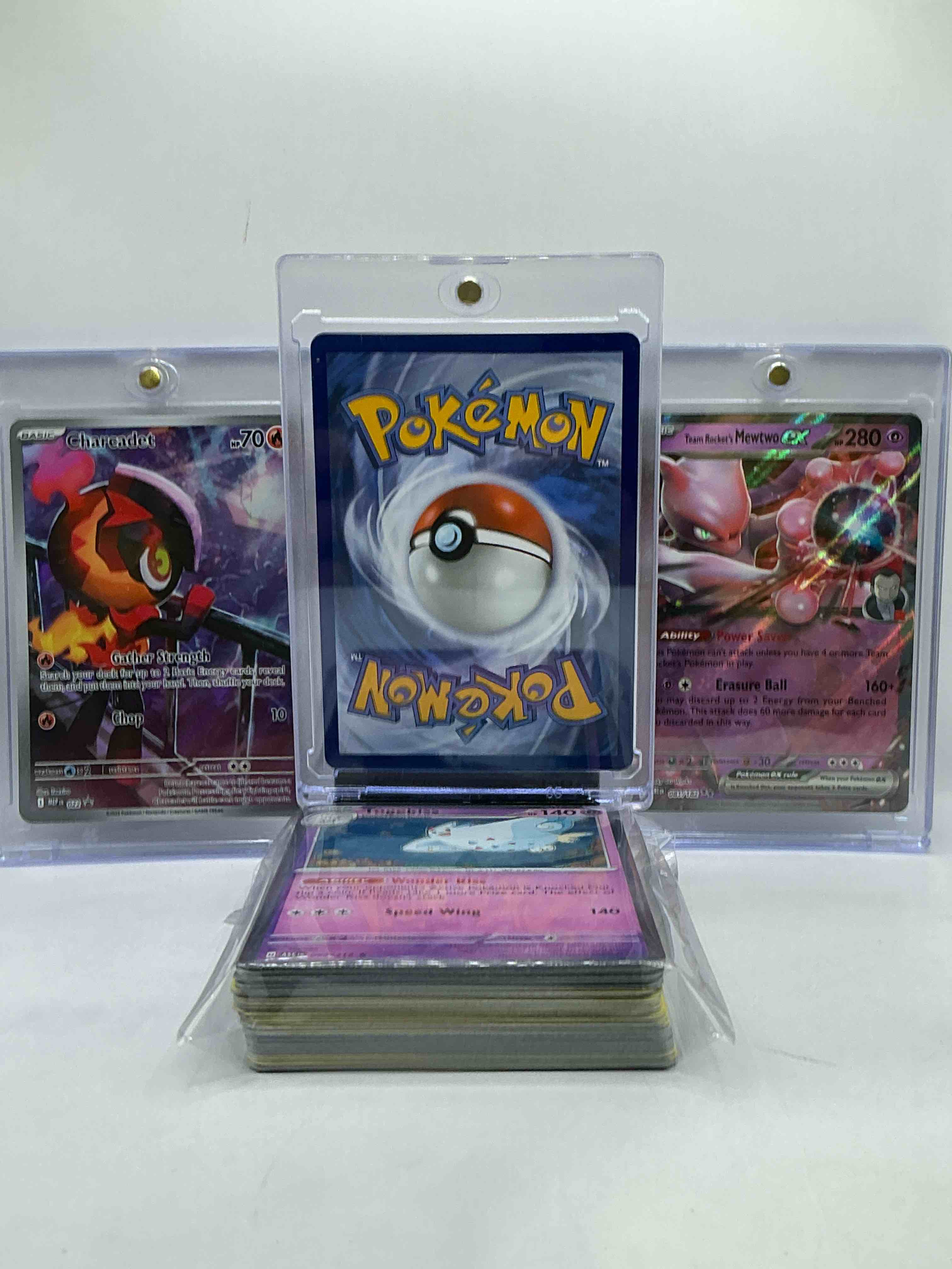 Condition photo showing New/Like New for charizard mega ex! mewtwo ex & charcadet! wow! pokémon palooza! along with 50 other pokémon heroes, holos, legends & commons- including 1 stage two rare holographic, 2 stage one rare holographic, 3 basic rare holographic, 4 common/ uncommon holographics (all stages), 2 stage two non holographic & 2 rares! also includes 36 non holo common/ uncommon basic & first stage cards trainers & energy too! perfect set for collectors & enthusiasts!