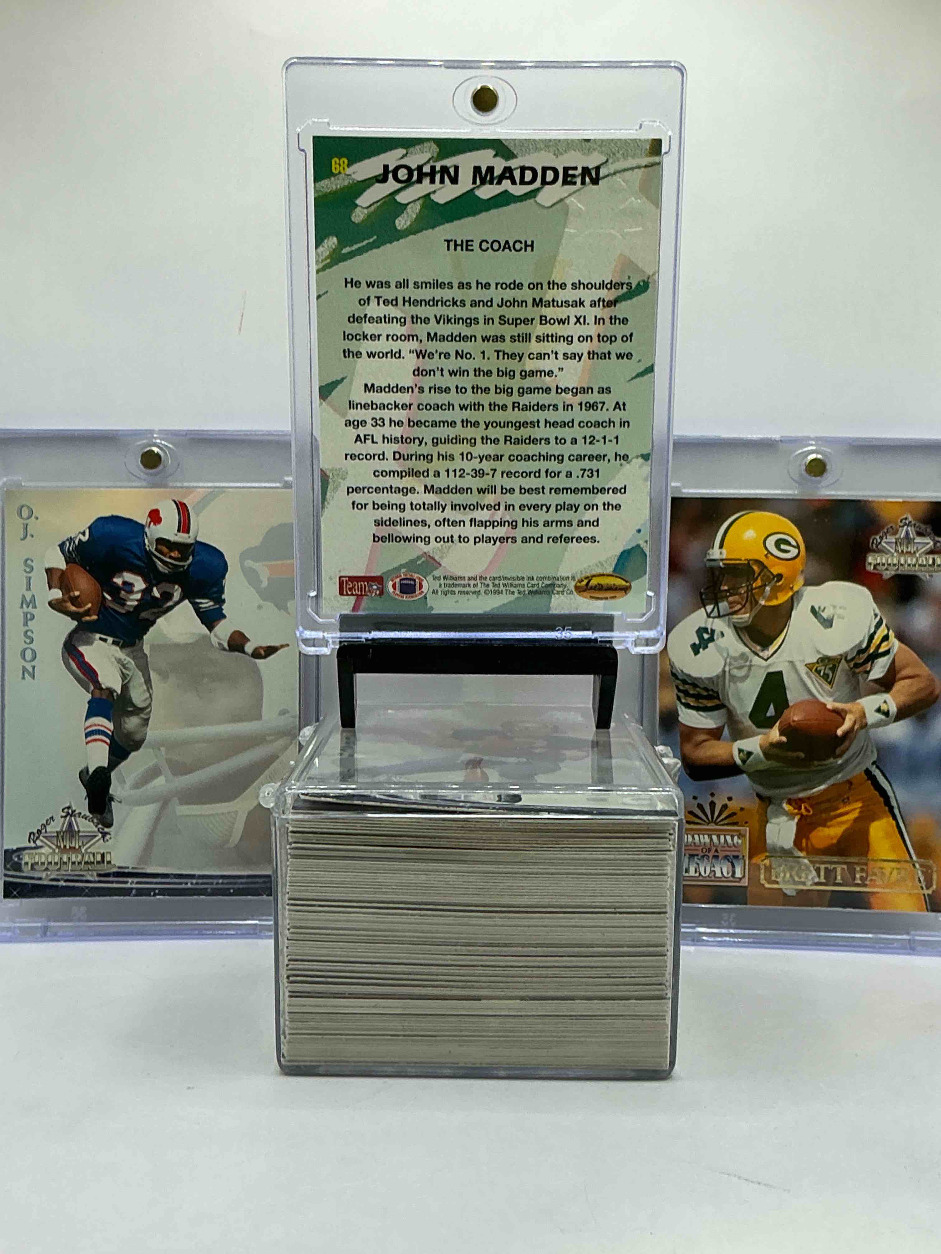 Condition photo showing New/Like New for john madden, brett favre & more! 1994 ultra rare 90 card roger staubach edition nfl edition! john madden, oj simpson, brett favre, roger staubach & more! 90 card set of staubach edition cards, super cool & hard to find!
