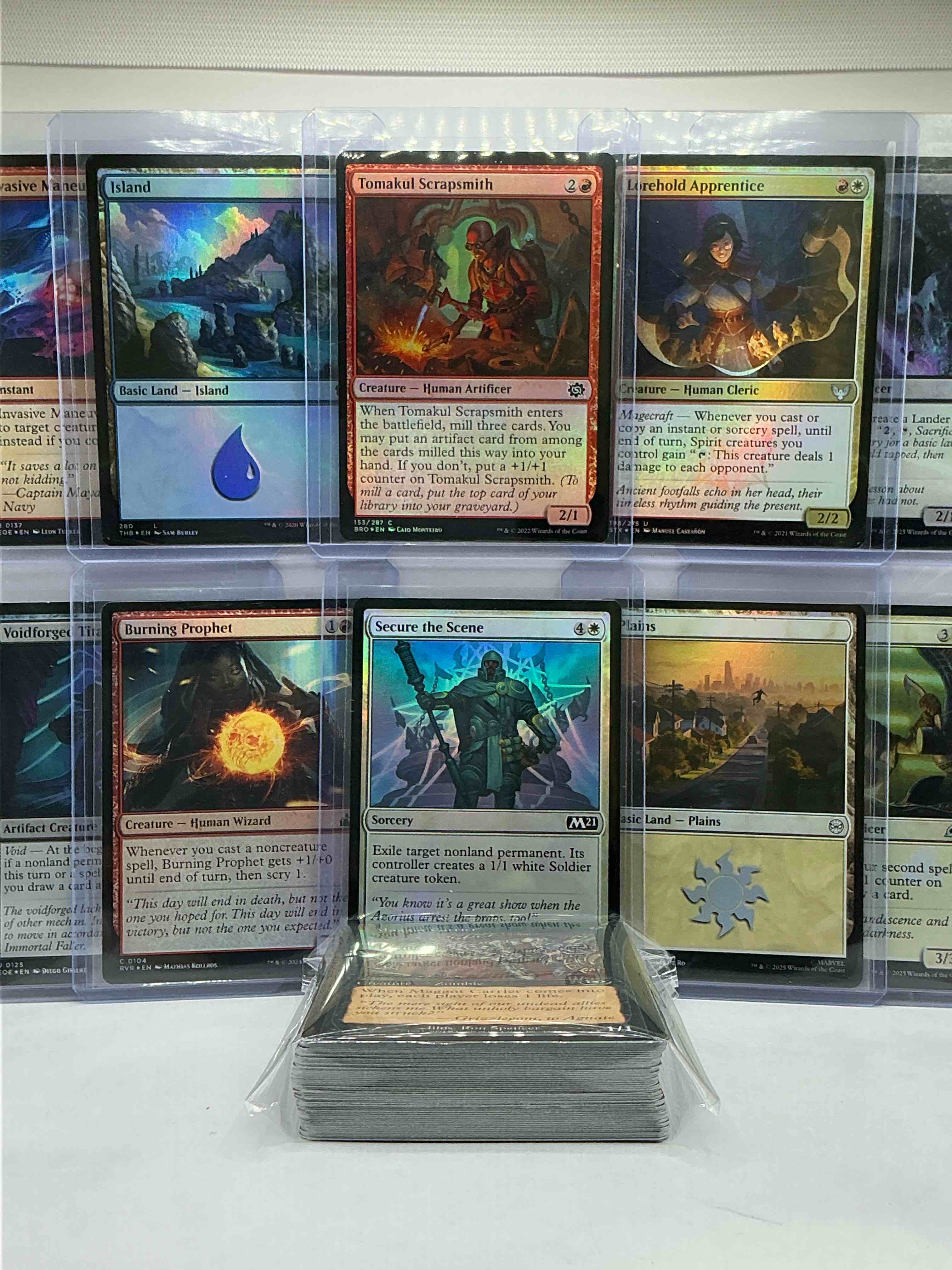 Condition photo showing New/Like New for magic the gathering 50 card lot! lot includes 10 rare or holo foil cards! all cards in excellent shape condition! a great way to join the mtg craze!