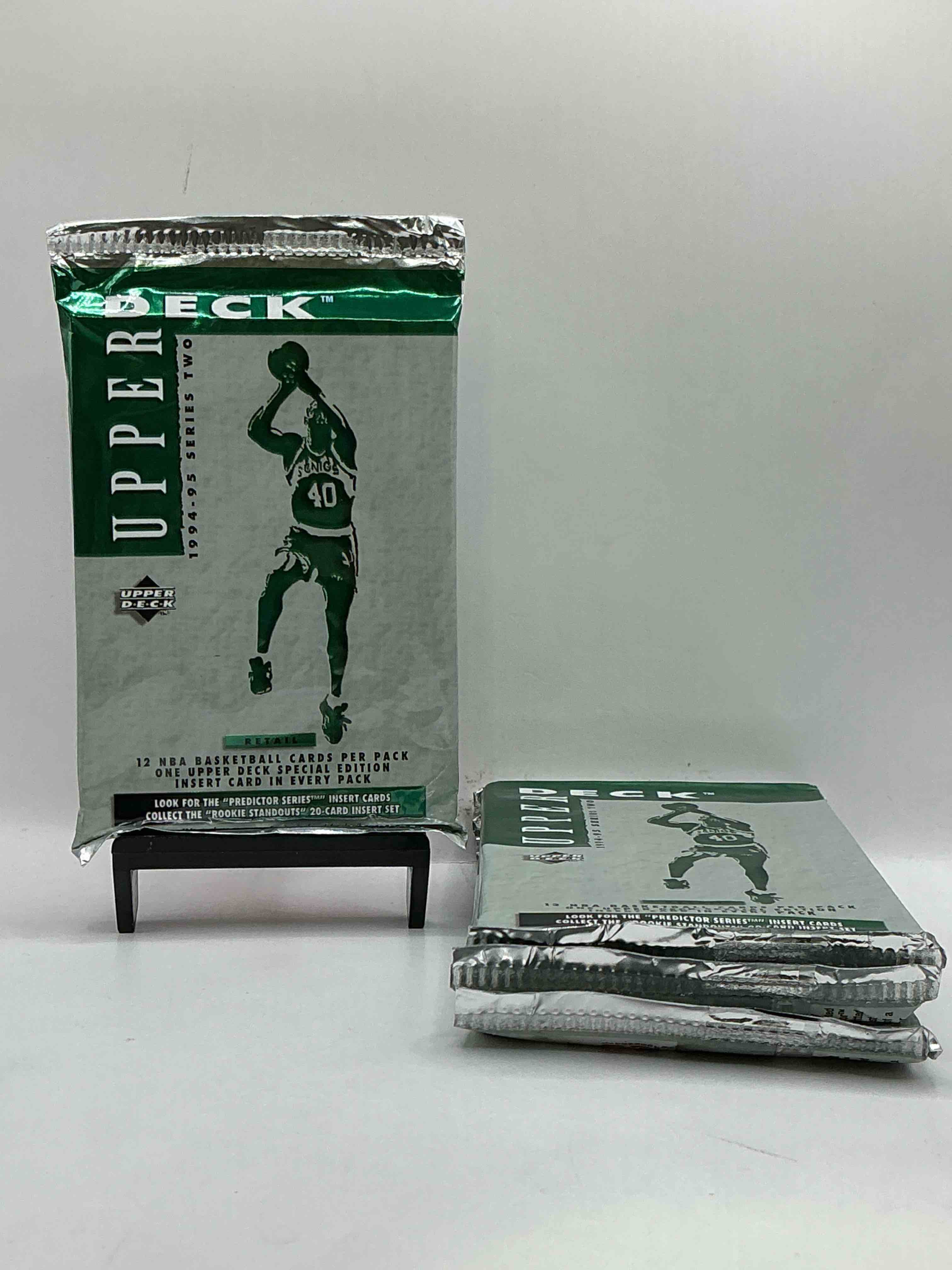 michael jordan!? wow... super rare 1994-95 upper deck basketball packs, direct from original box! search for awesome cards, michael jordan then & now card, grant hill rookie card, jason kidd rookie card, jalen rose rookie card & so much more!