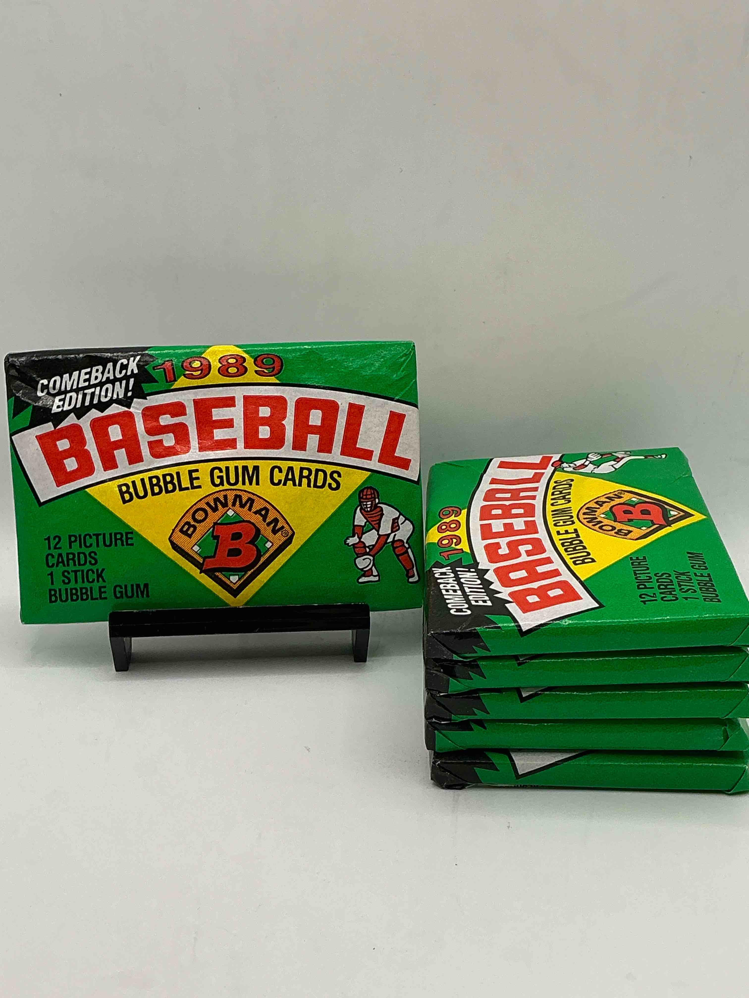 1989 bowman comeback edition baseball cards! direct from original box! search for ken griffey jr. rookie card & valuable bo jackson & nolan ryan cards!