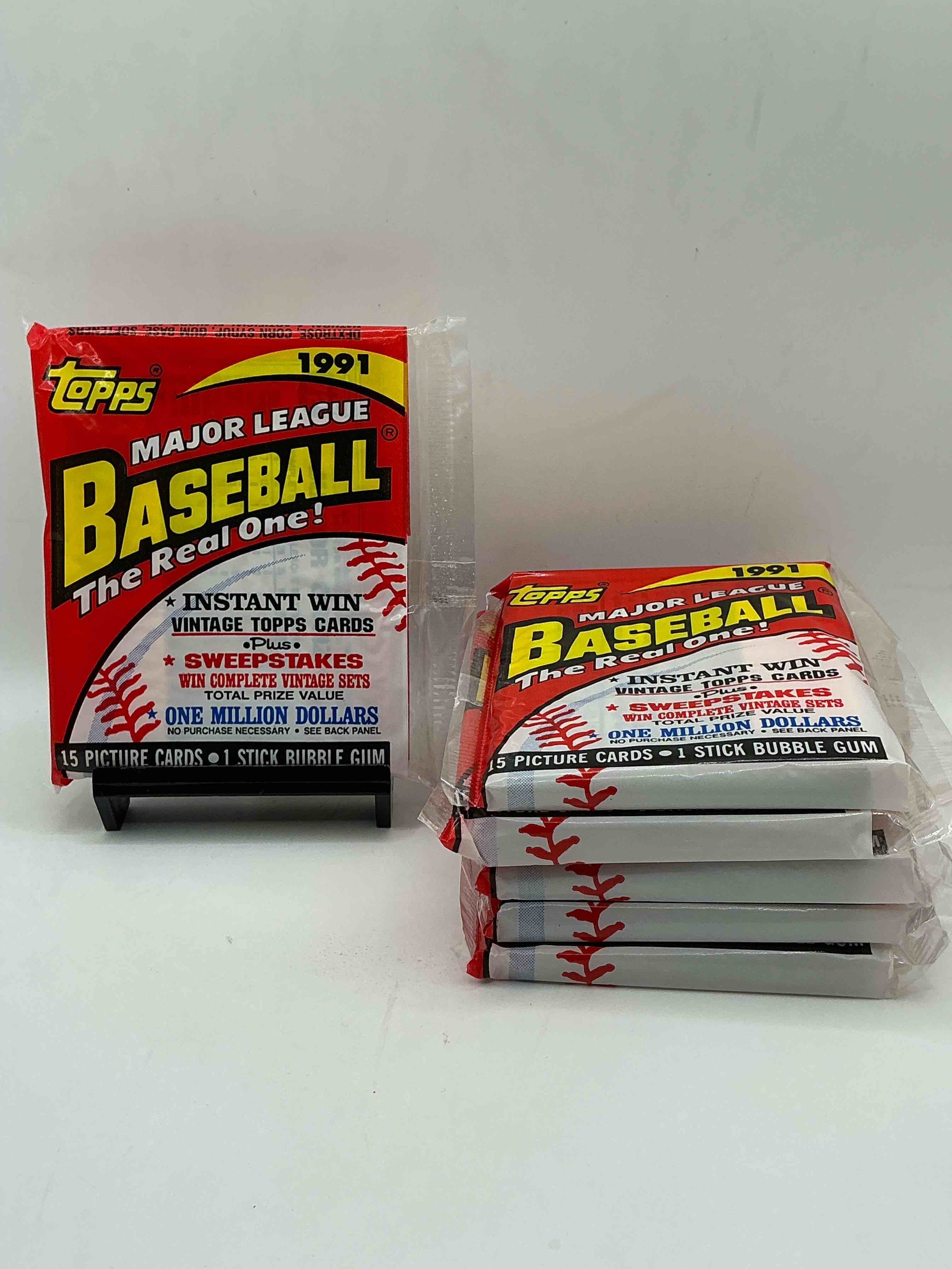 alternate packaging! 1991 topps baseball card unopened packs, straight from box! search for ken griffey jr cards, bo jackson cards & other 80s & 90s stars! perfect baseball packs!