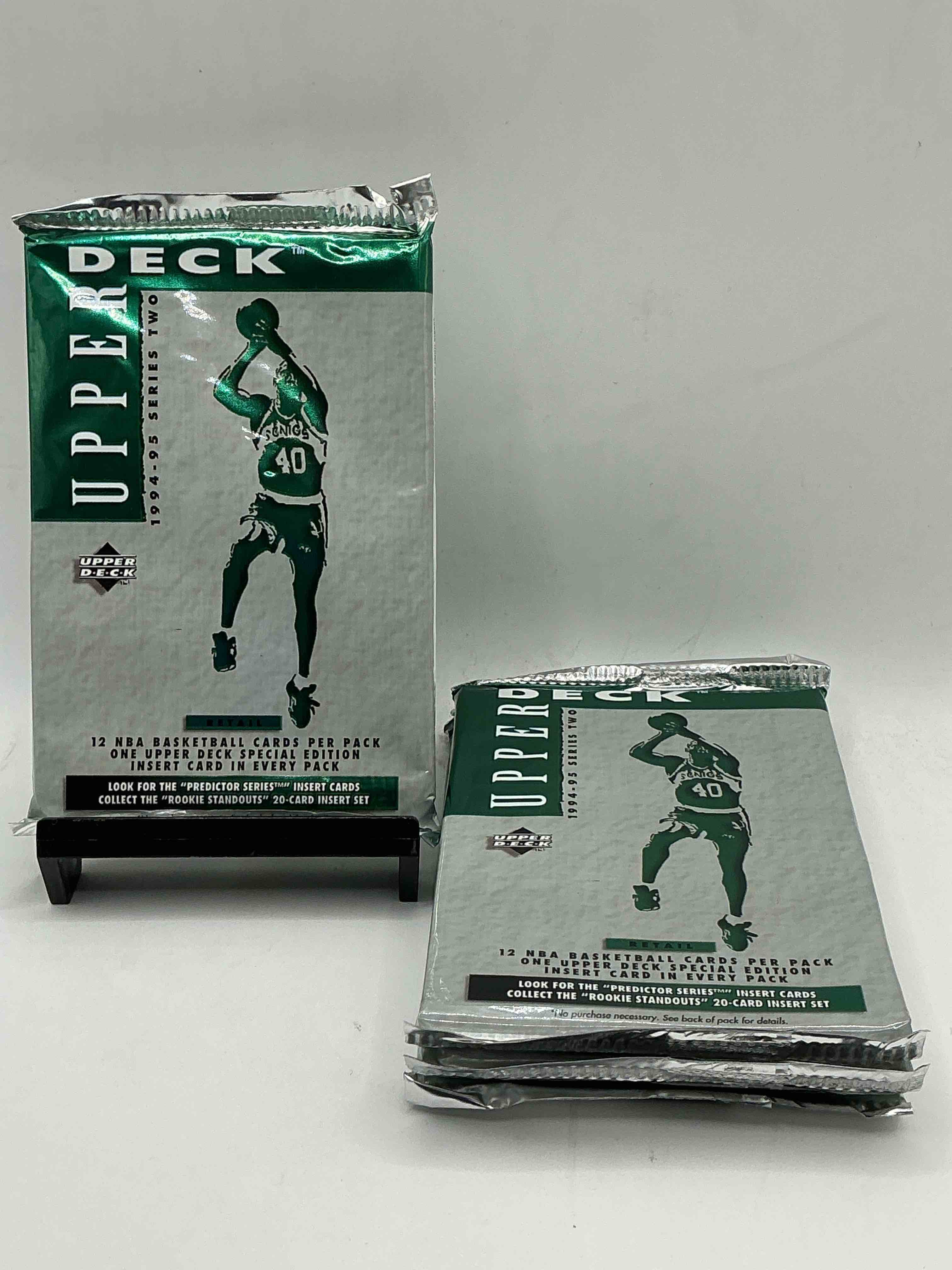 1994-95 upper deck series ii nba retail card packs! search for “predictor series” inserts & “rookie standouts” inserts as well! wow!