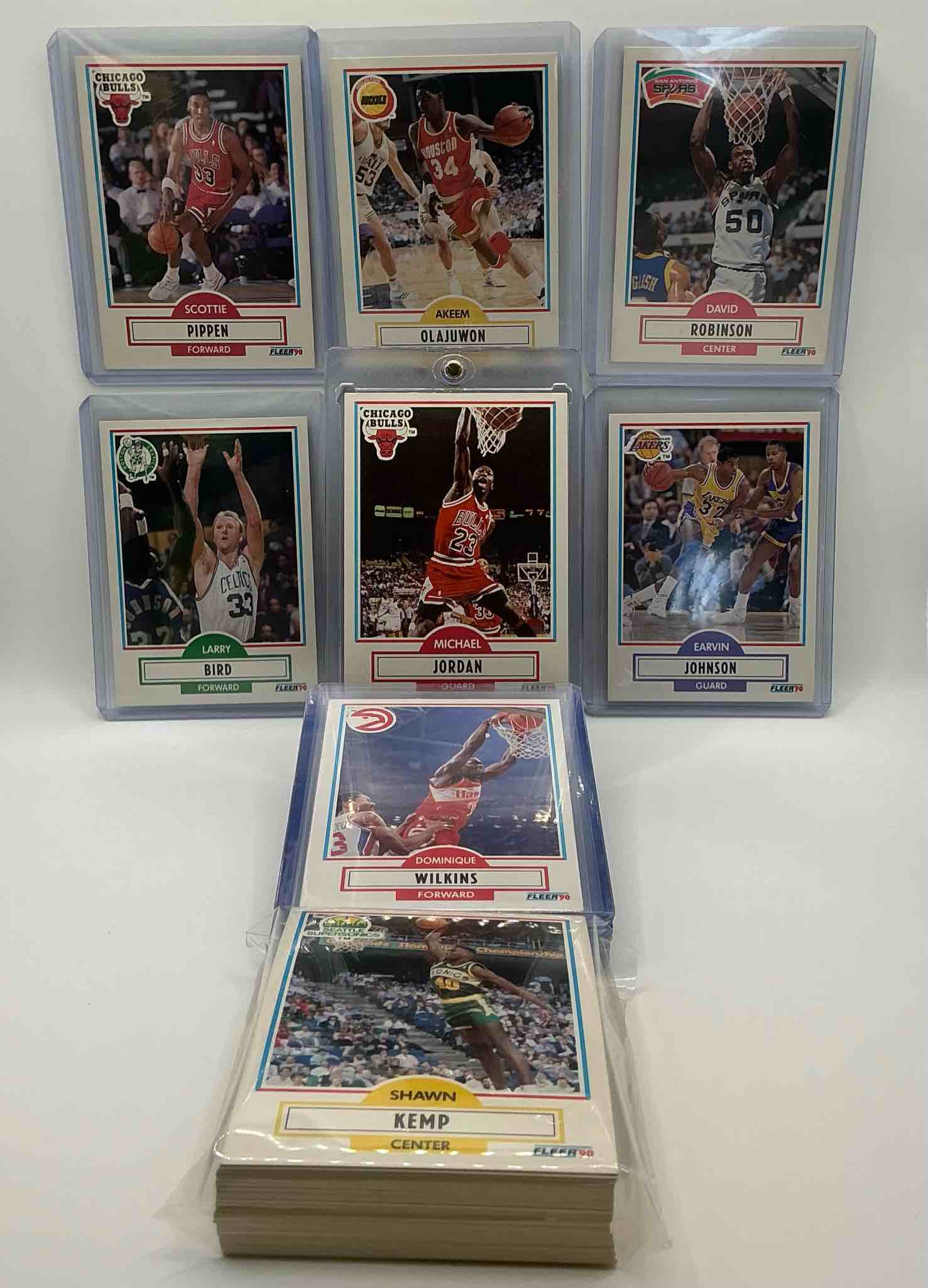 Michael Jordan! 1990 Fleer 50 Card Basketball! The BEST Cards From The Year!Michael Jordan, Larry Bird, Scottie Pippen, David Robinson, Charles Barkley, Akeem Olajuwon, Karl Malone, Clyde Drexler & More! All Stars, Hall Of Famers, Champions & More, The Perfect Mix Of Miscellaneous '90 NBA Variety!