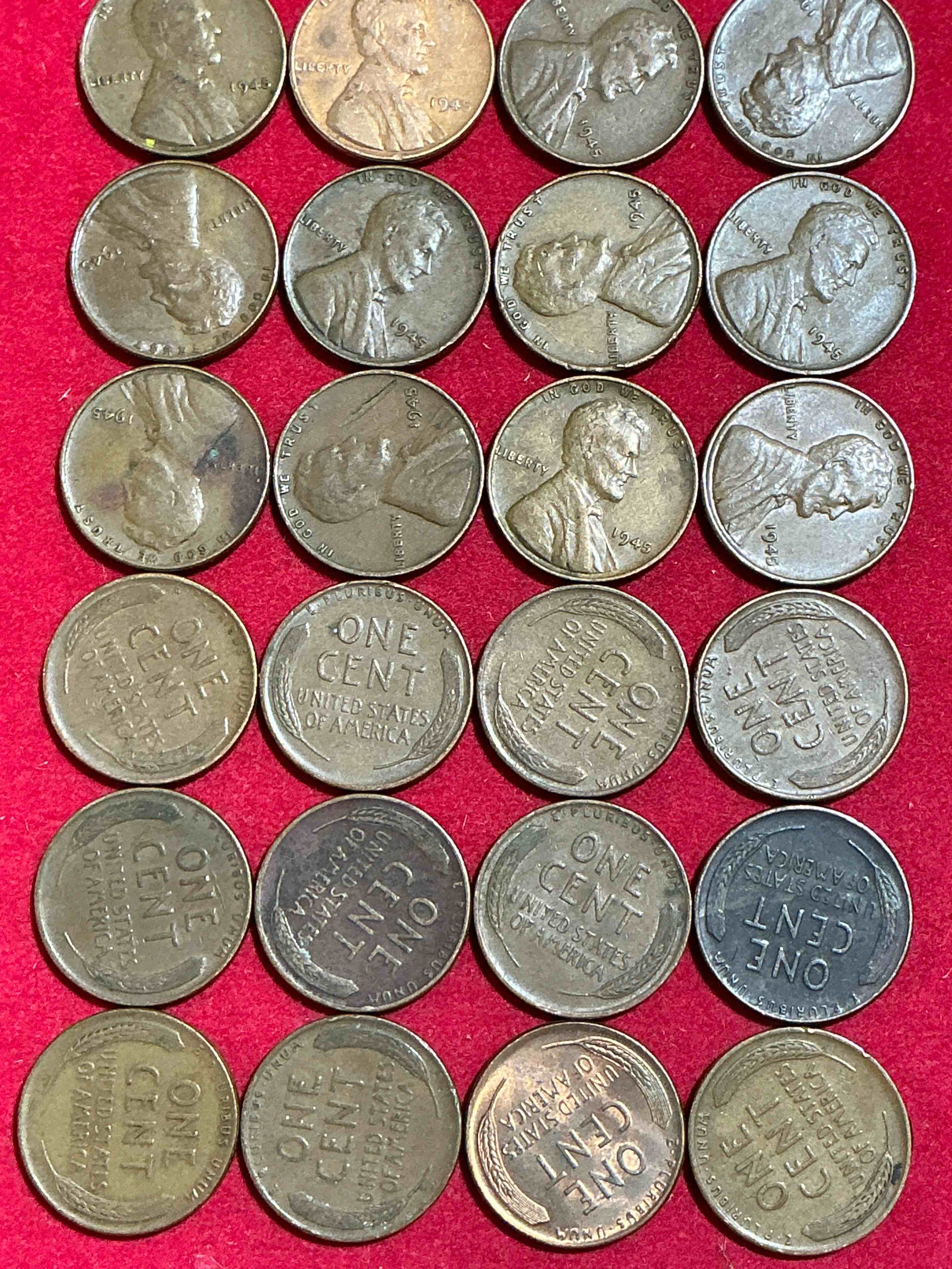 1945 world war 2 history! world war 2 ended with victory day may 8, 1945 & the surrender of japan on sept 2, 1945. up for auction are 1945 wheat pennies in great condition! own pieces of one of the most important years in history!