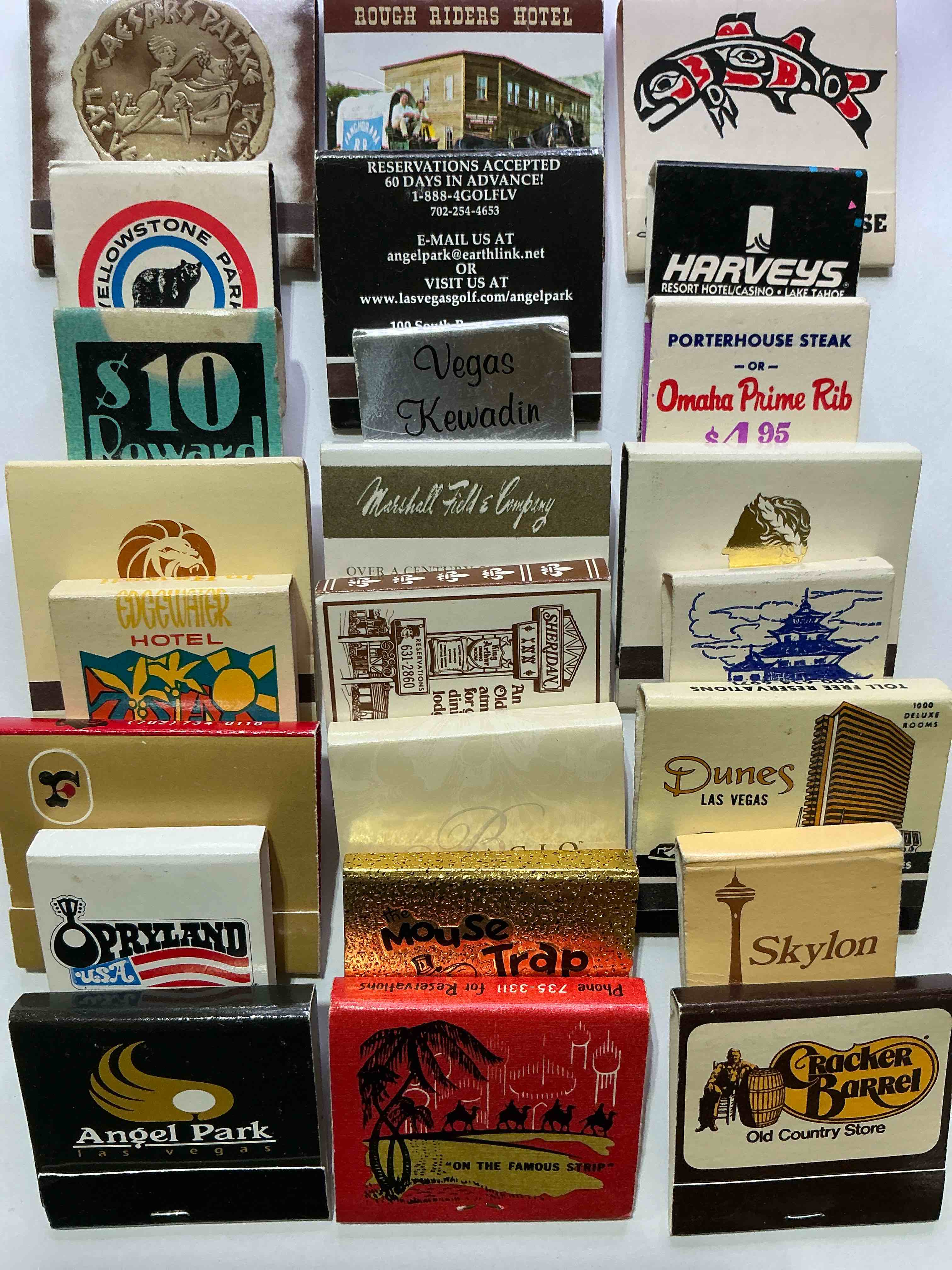 vintage matchbooks!  a crazy hard to collect collection of matchbooks from all over, many from places that no longer exist!  collection spans decades & decades!  most books are complete with all matches!  one of a kind collection!  all original & impossible to find anywhere else!