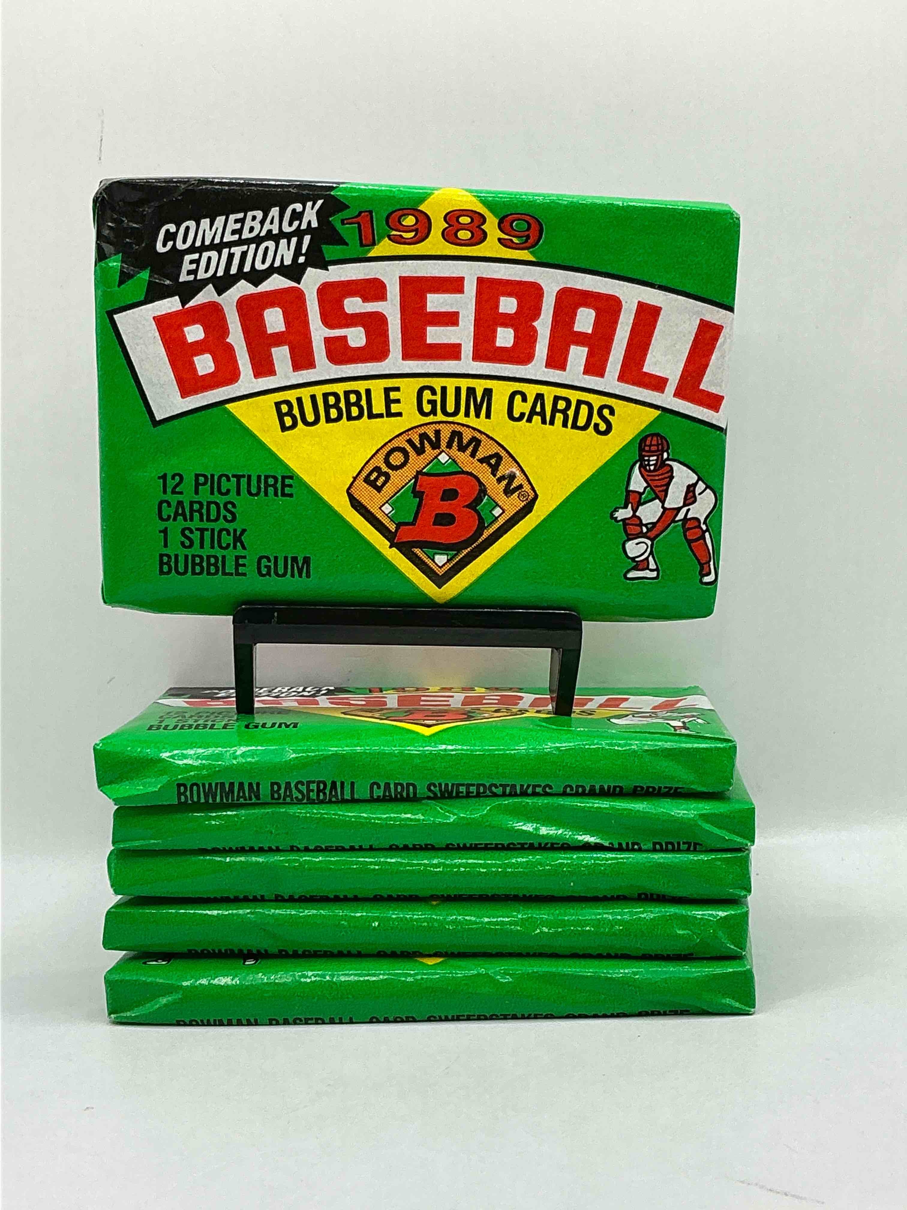 1989 bowman comeback edition baseball cards! direct from original box! search for ken griffey jr. rookie card & valuable bo jackson & nolan ryan cards!