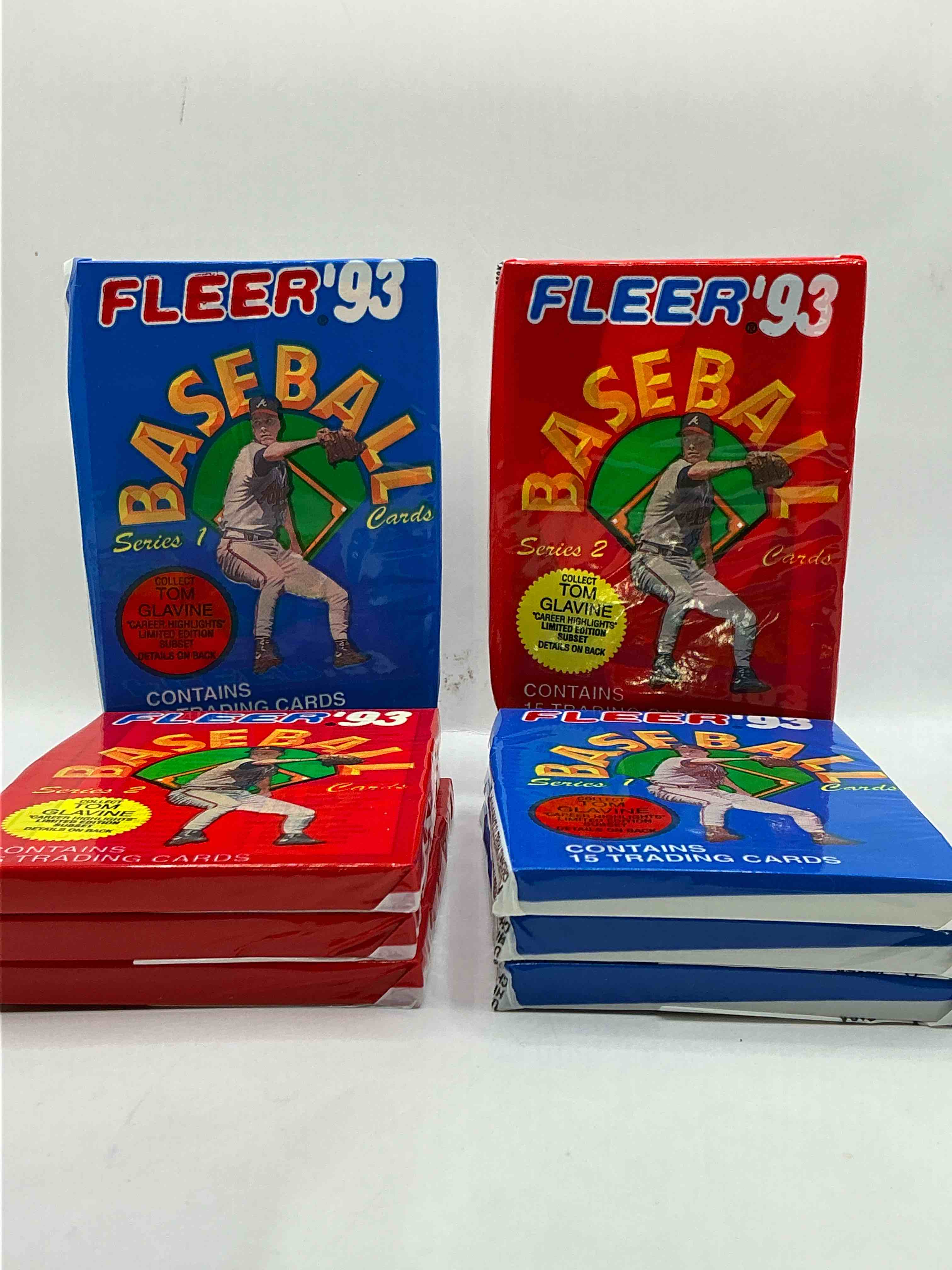 1993 fleer series i & ii baseball unopened baseball card packs, direct from original sealed retail case! search for valuable rookie cards, chipper jones & mike piazza, early ken griffey jr. & so much more!