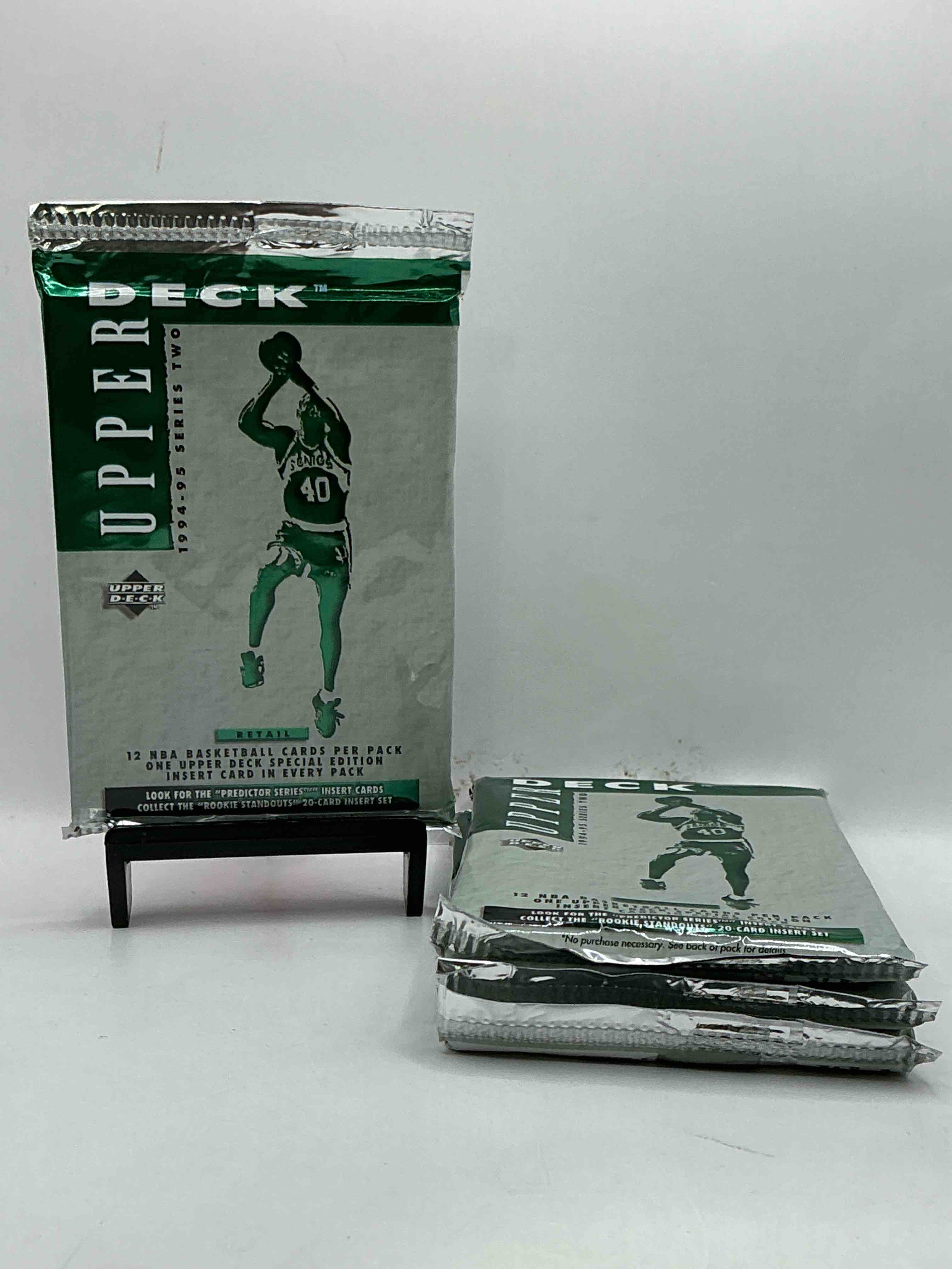 michael jordan!? wow... super rare 1994-95 upper deck basketball packs, direct from original box! search for awesome cards, michael jordan then & now card, grant hill rookie card, jason kidd rookie card, jalen rose rookie card & so much more!