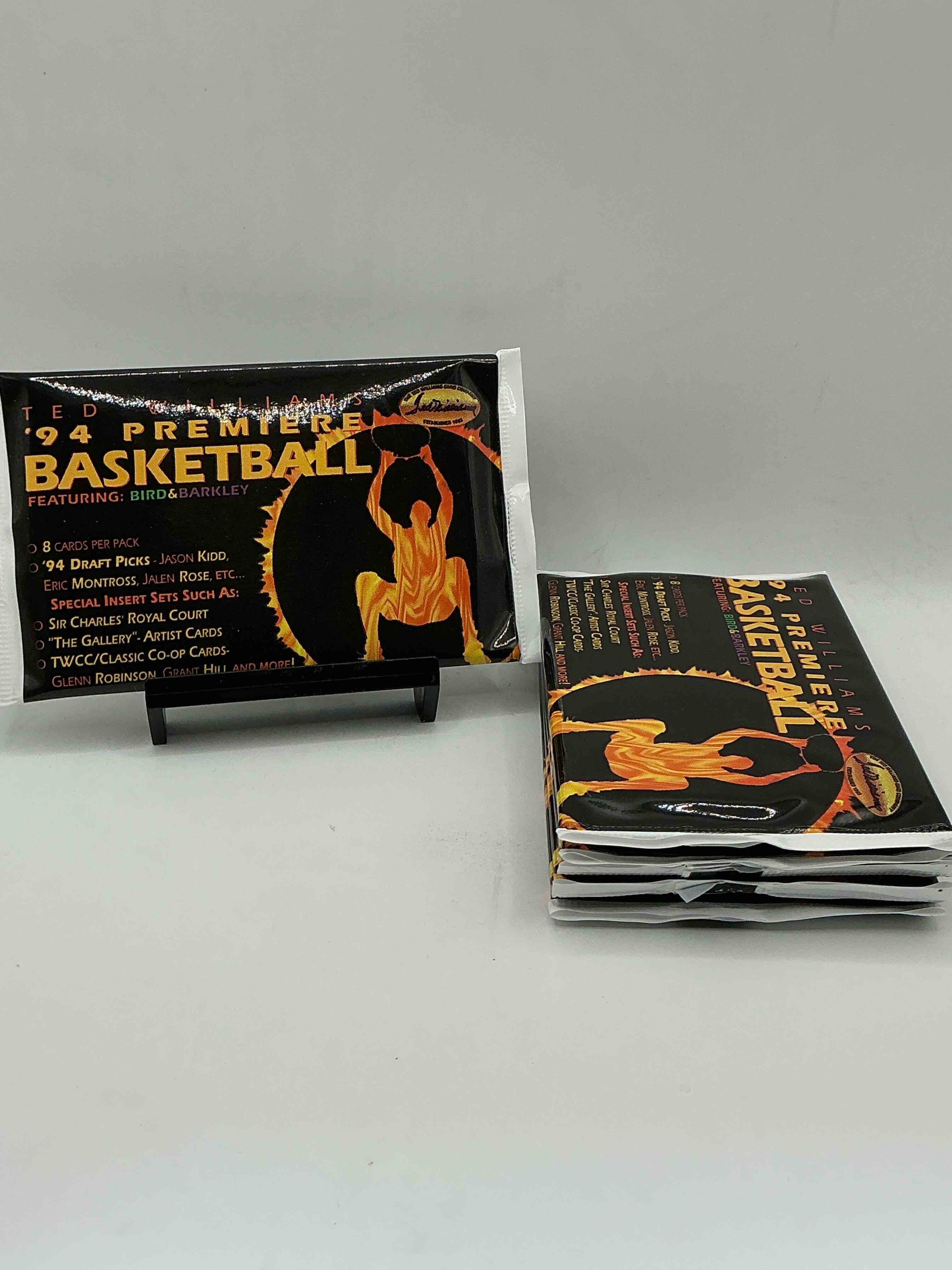 1994 ted williams premiere unopened basketball packs! search for jason kidd & grant hill rookies, along with other big names from the year! look for exclusive co-op cards! wow!