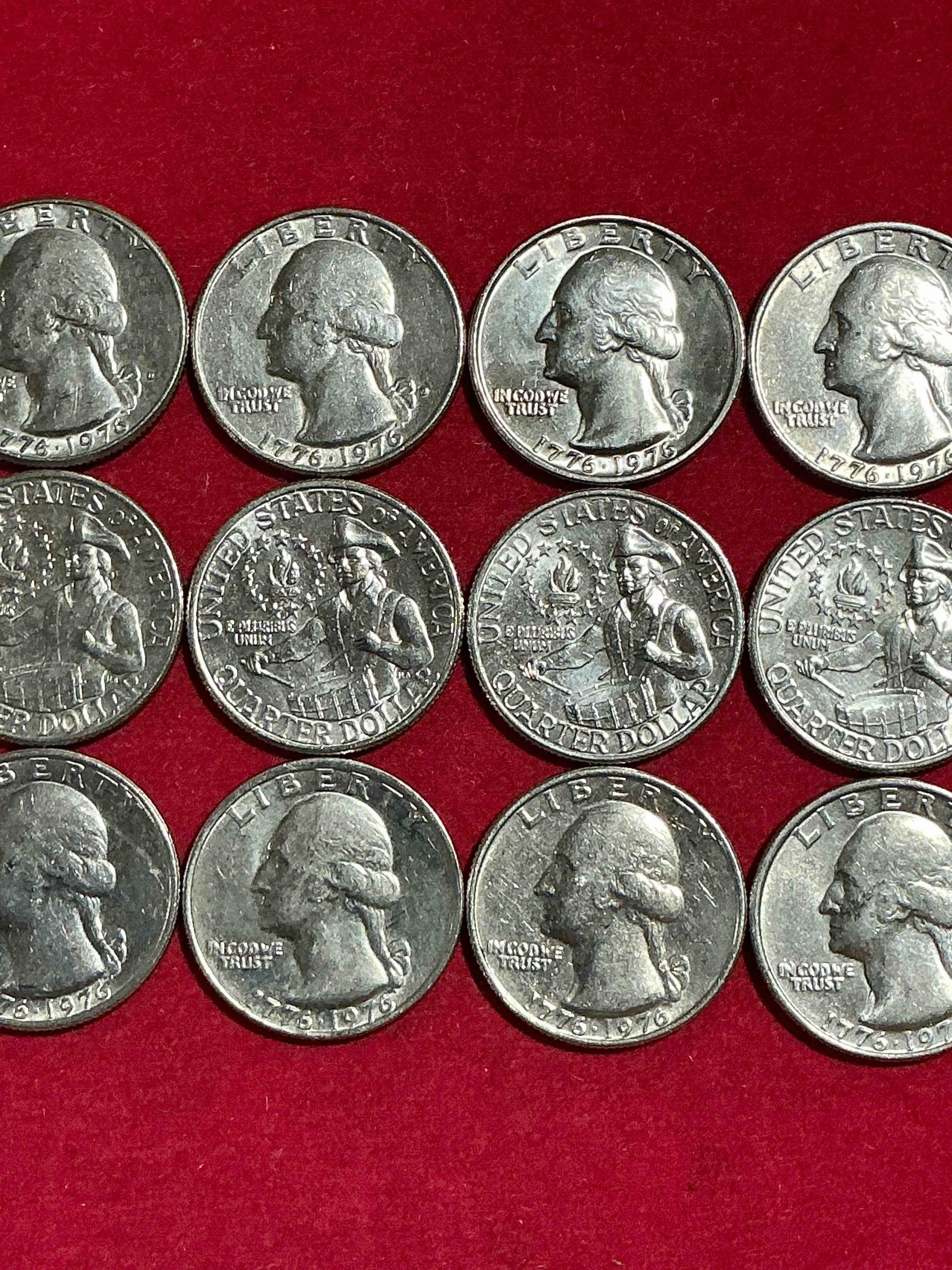 1976 bicentennial bliss! quarters! in 1976 the u.s. mint produced coins celebrating the 200 year anniversary of america. up for auction are awesome examples of bicentennial quarters produced for this... the infamous 200 year anniversary edition! highly desirable for collectors! own pieces of history & get ready for america's 250 year anniversary coming soon!