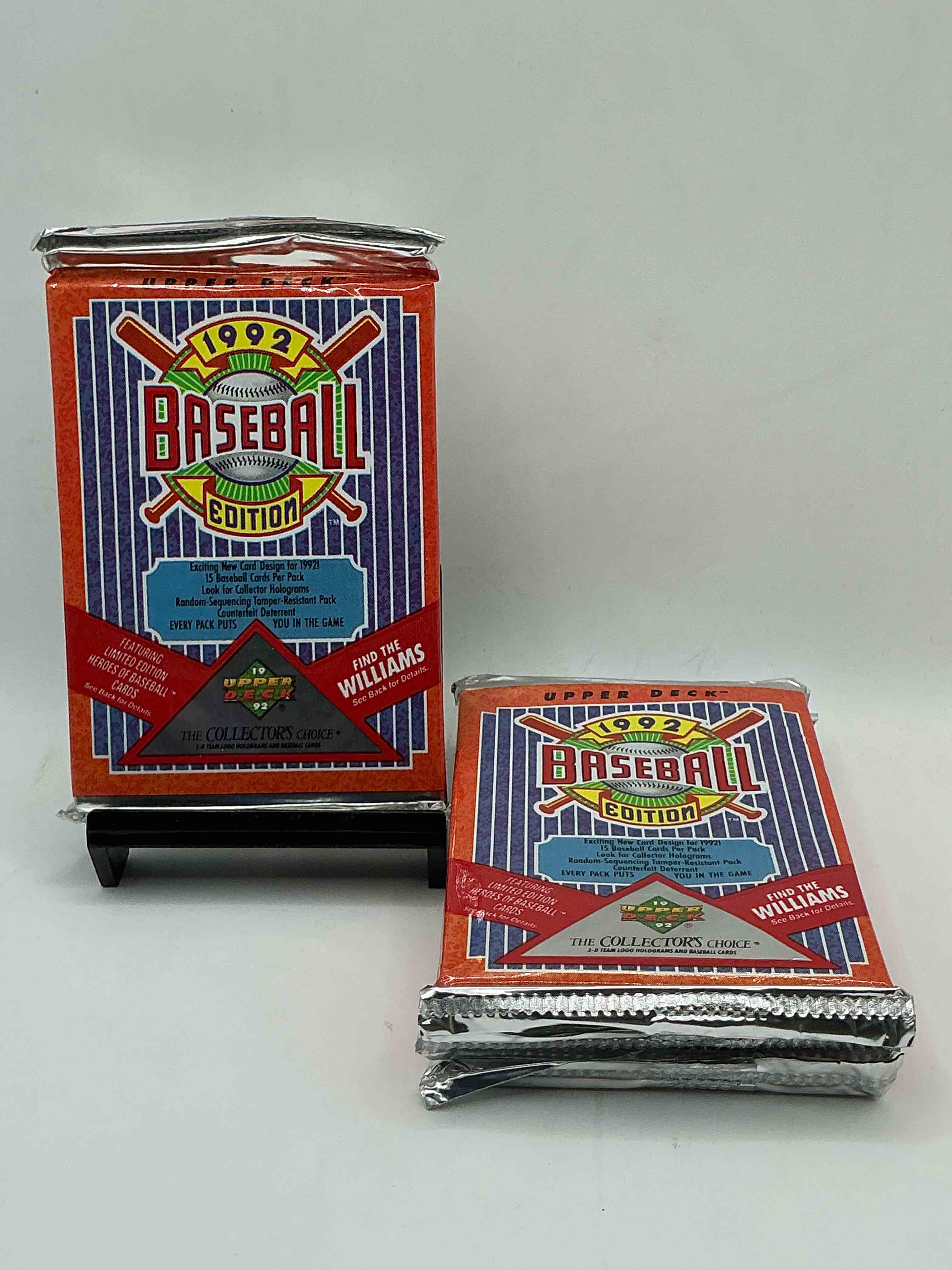 1992 upper deck high series baseball sealed sports & collectible card pack, direct from original sealed retail case! search for ultra rare & valuable ted williams & johnny bench signed insert cards as well as deion sanders, ken griffey jr., nolan ryan & so much more!