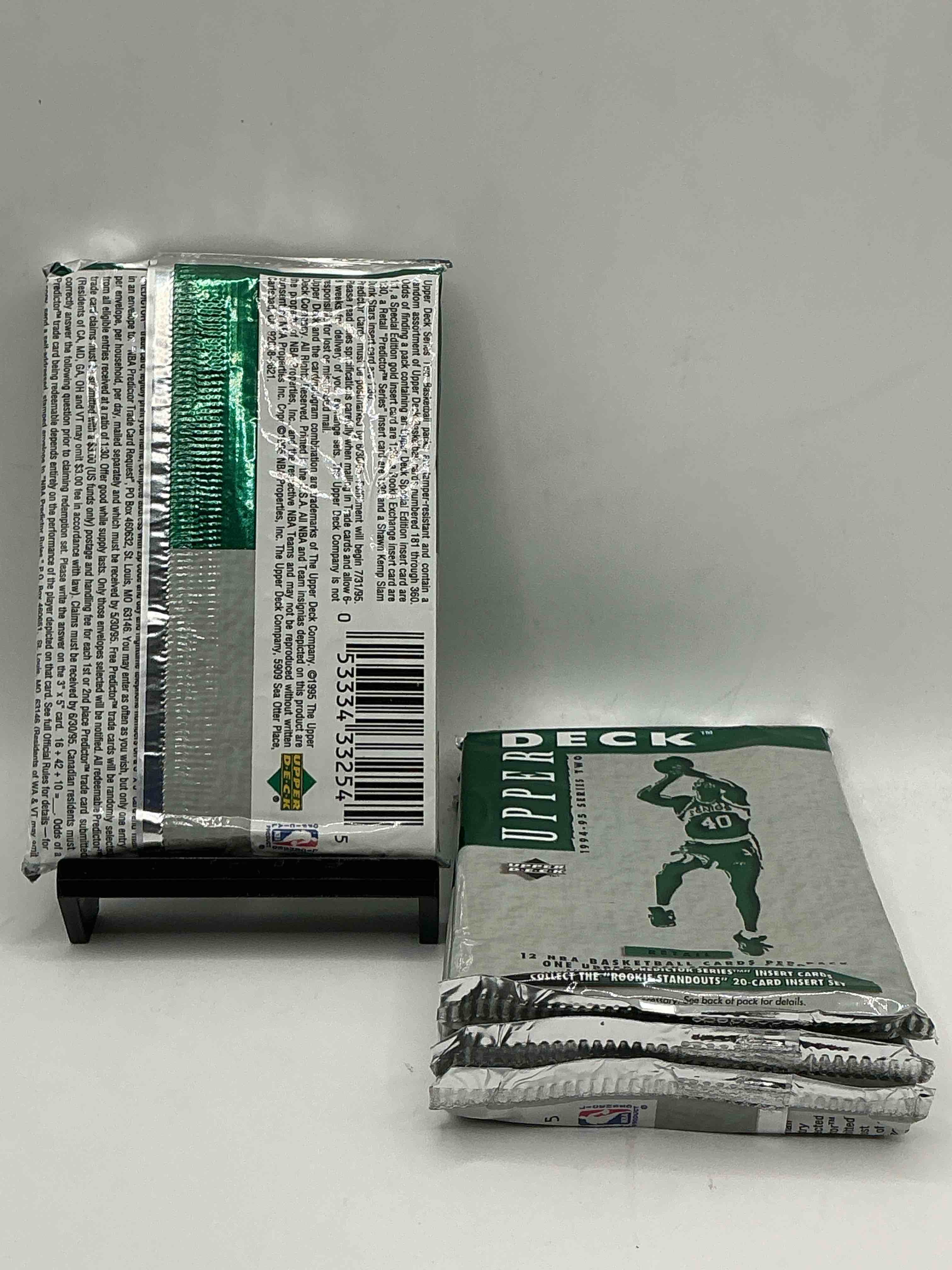 Condition photo showing New/Like New for 1994-95 upper deck series ii nba retail card packs! search for “predictor series” inserts & “rookie standouts” inserts as well! wow!