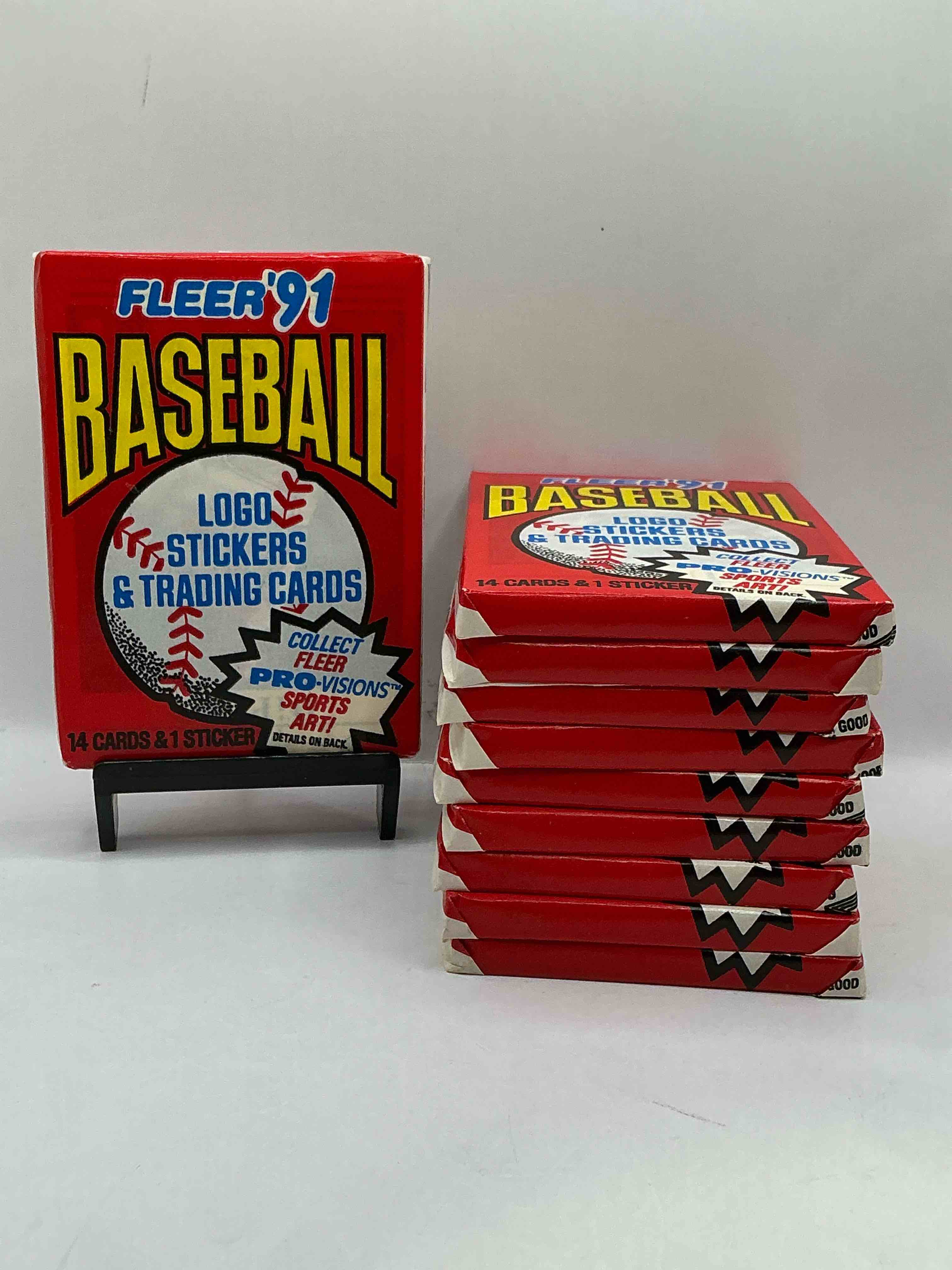1991 fleer baseball unopened wax pack, direct from original sealed retail case search for griffey jr. & barry bonds "generation stars" combo card #710 (psa 10 value $200), nolan ryan, don mattingly & so much more!