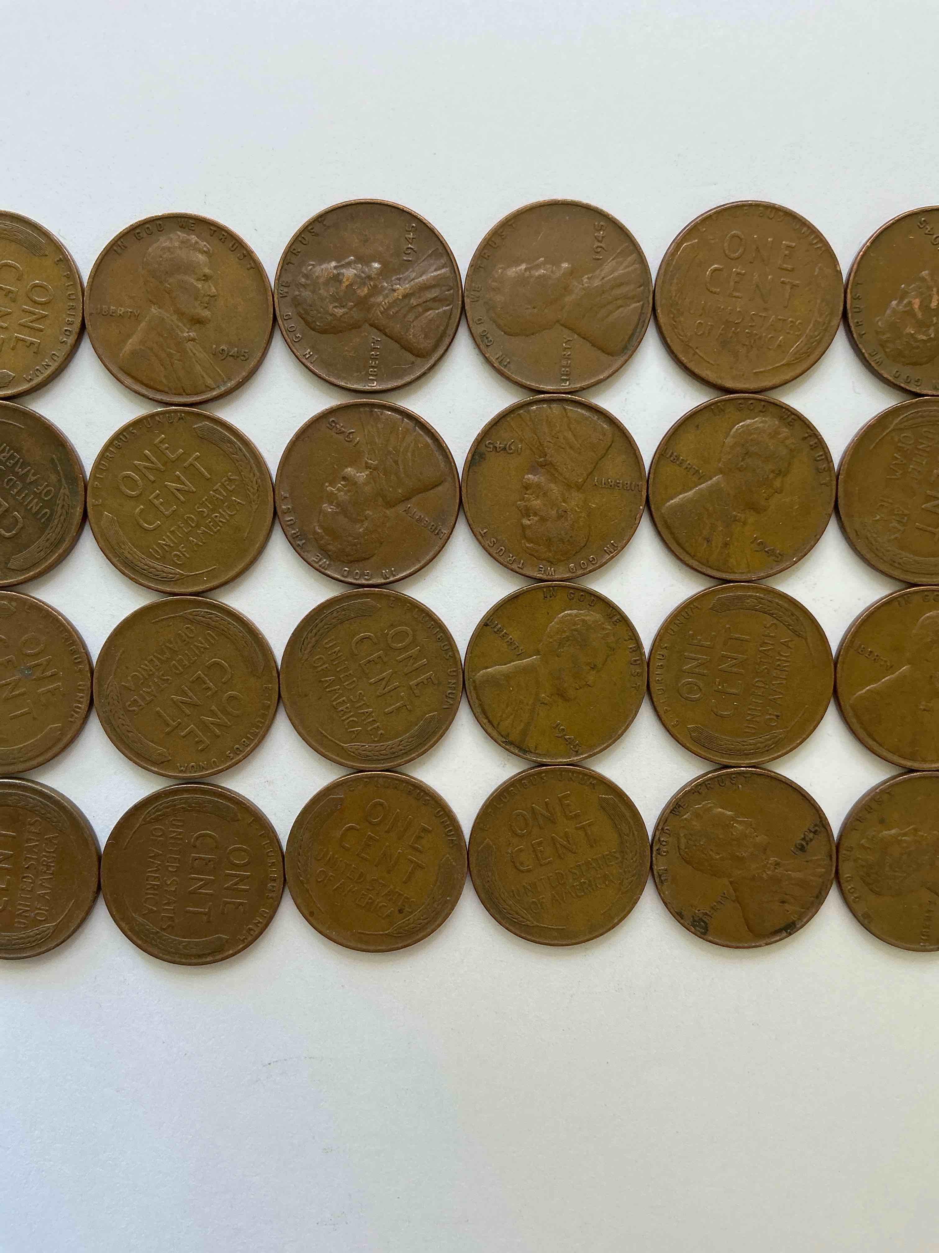 1945 world war 2 history! world war 2 ended with victory day may 8, 1945 & the surrender of japan on sept 2, 1945. up for auction are 1945 wheat pennies in great condition! own pieces of one of the most important years in history!