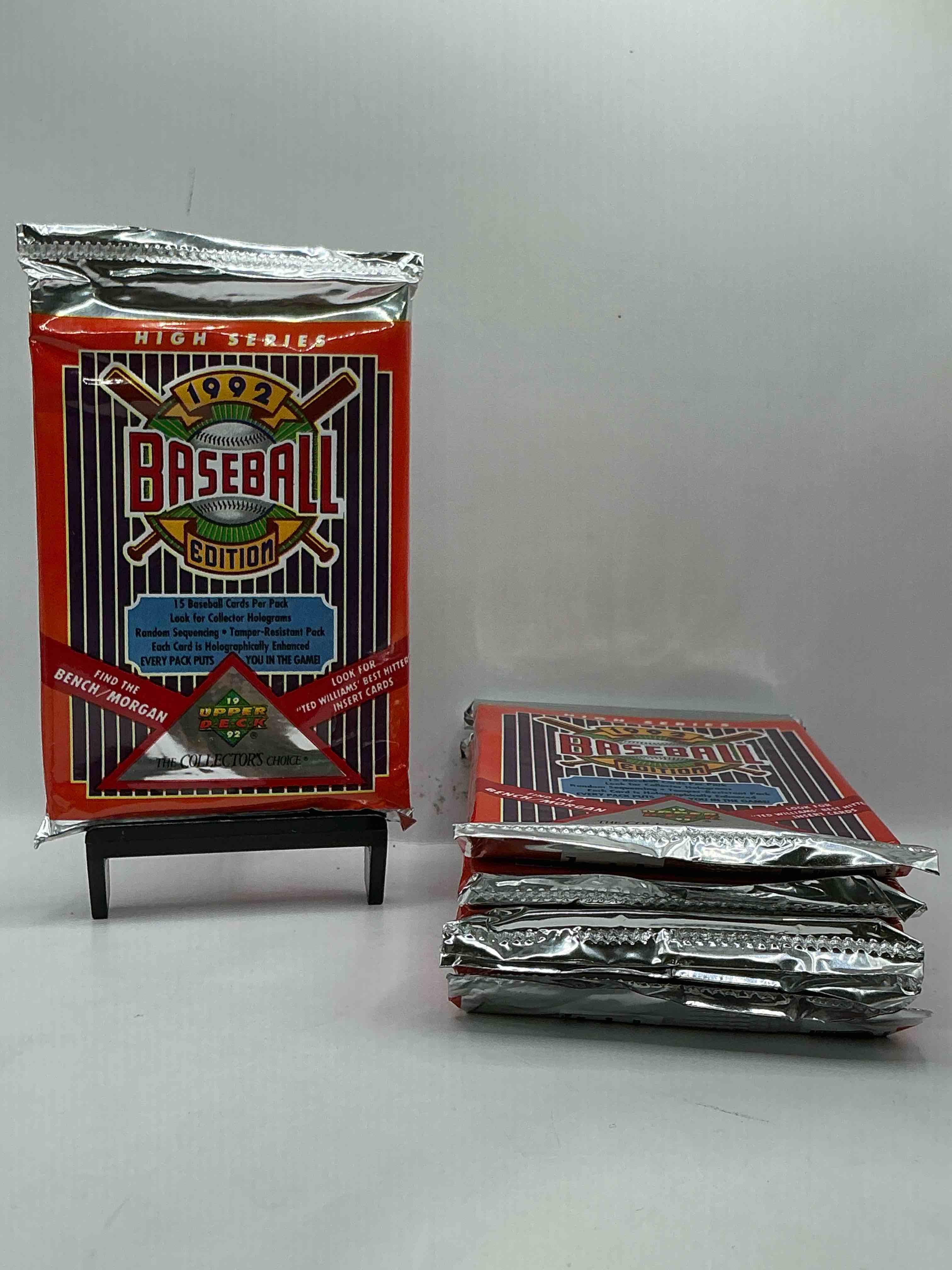 1992 upper deck high series baseball sealed sports & collectible card pack, direct from original sealed retail case! search for ultra rare & valuable ted williams & johnny bench signed insert cards as well as deion sanders, ken griffey jr., nolan ryan & so much more!