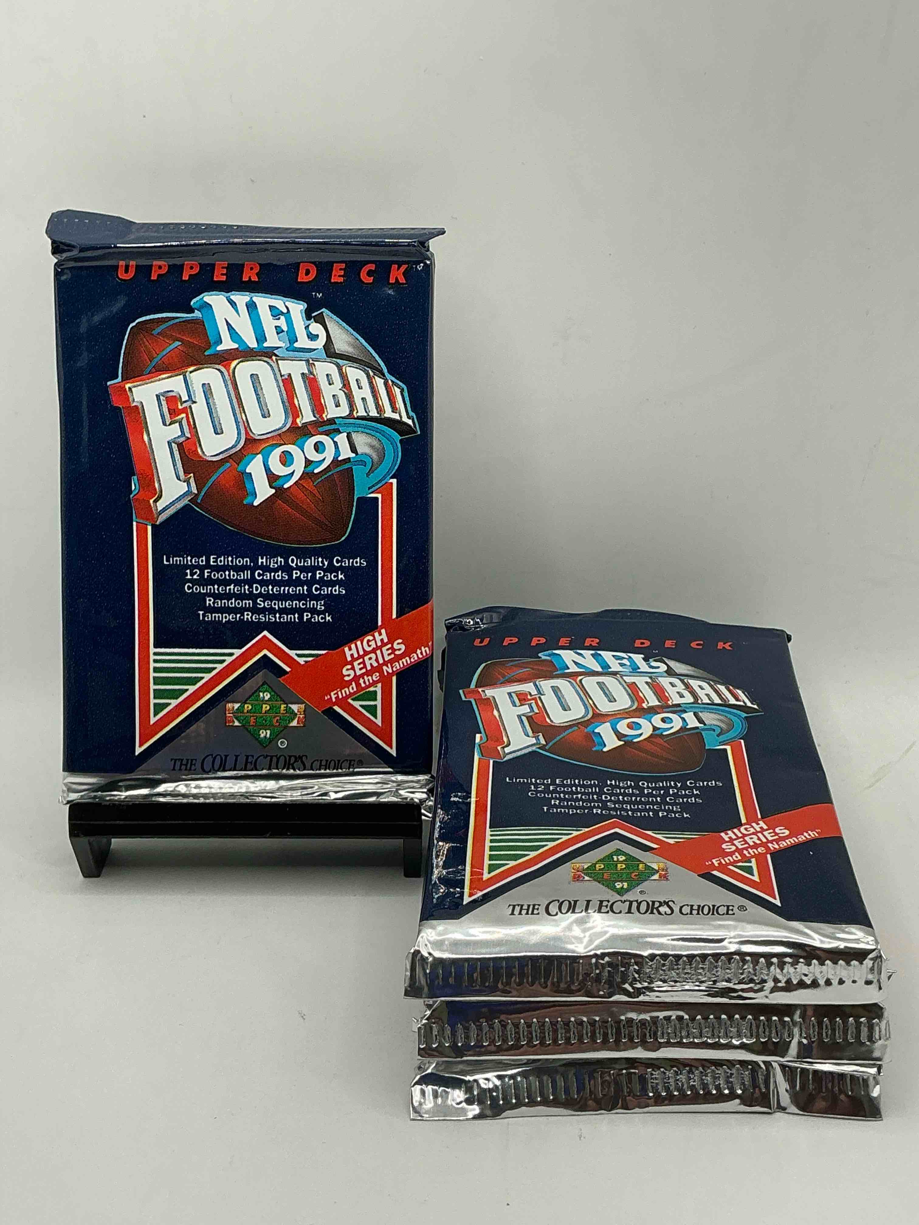 rare & vintage! 1991 upper deck premier edition unopened nfl football packs! direct from original box! brett favre rookie year! search for brett favre rookie & other 80s stars!