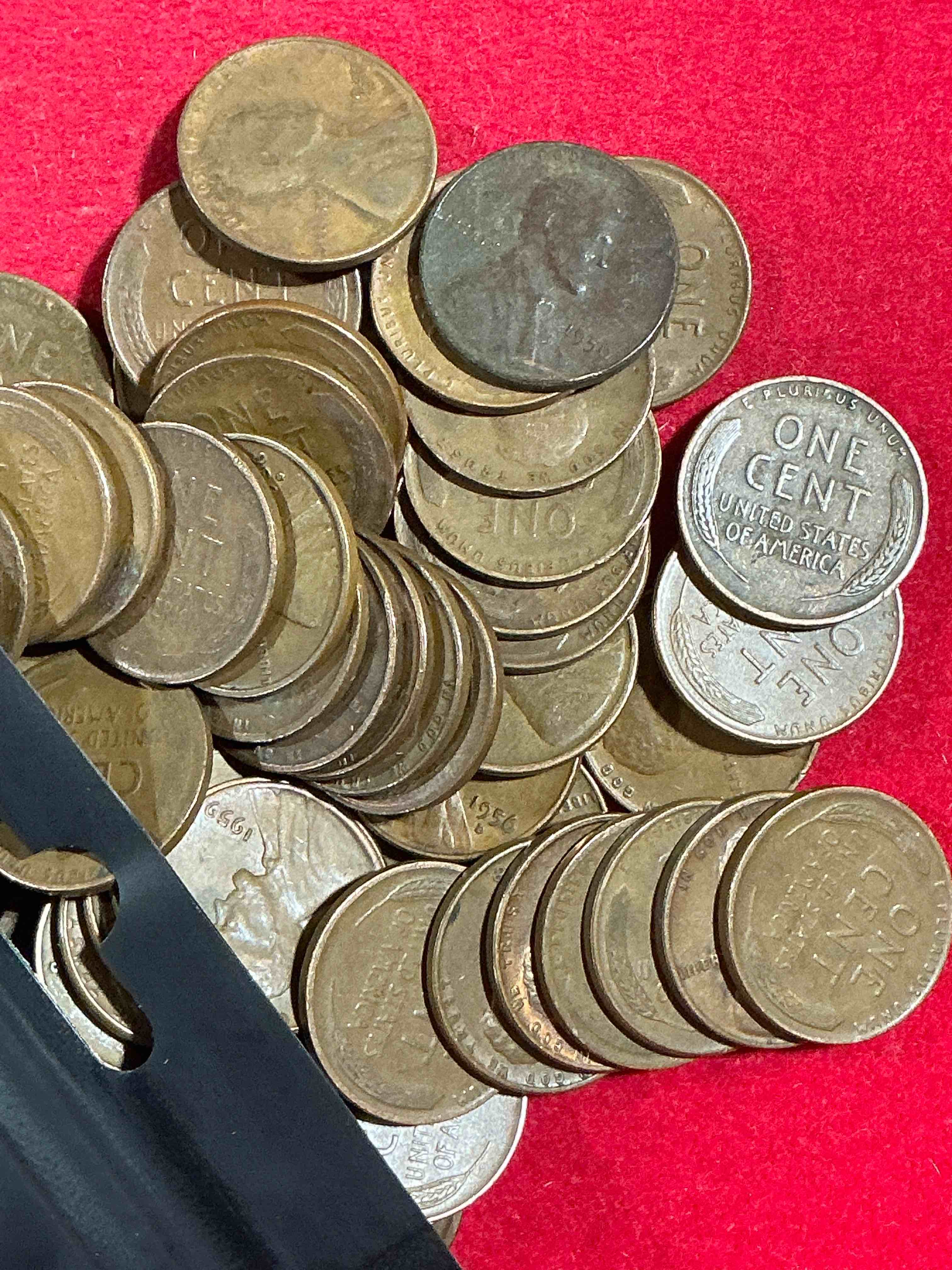 Condition photo showing Good Condition for antique wheat pennies 50 count un-searched lot! wheat pennies were minted from 1909-1958 originally replacing the indian head penny. there are many, many interesting & valuable years / mint marks in wheat pennies, win this lot & have fun searching to see what you get! a great way to start collecting antique coins!