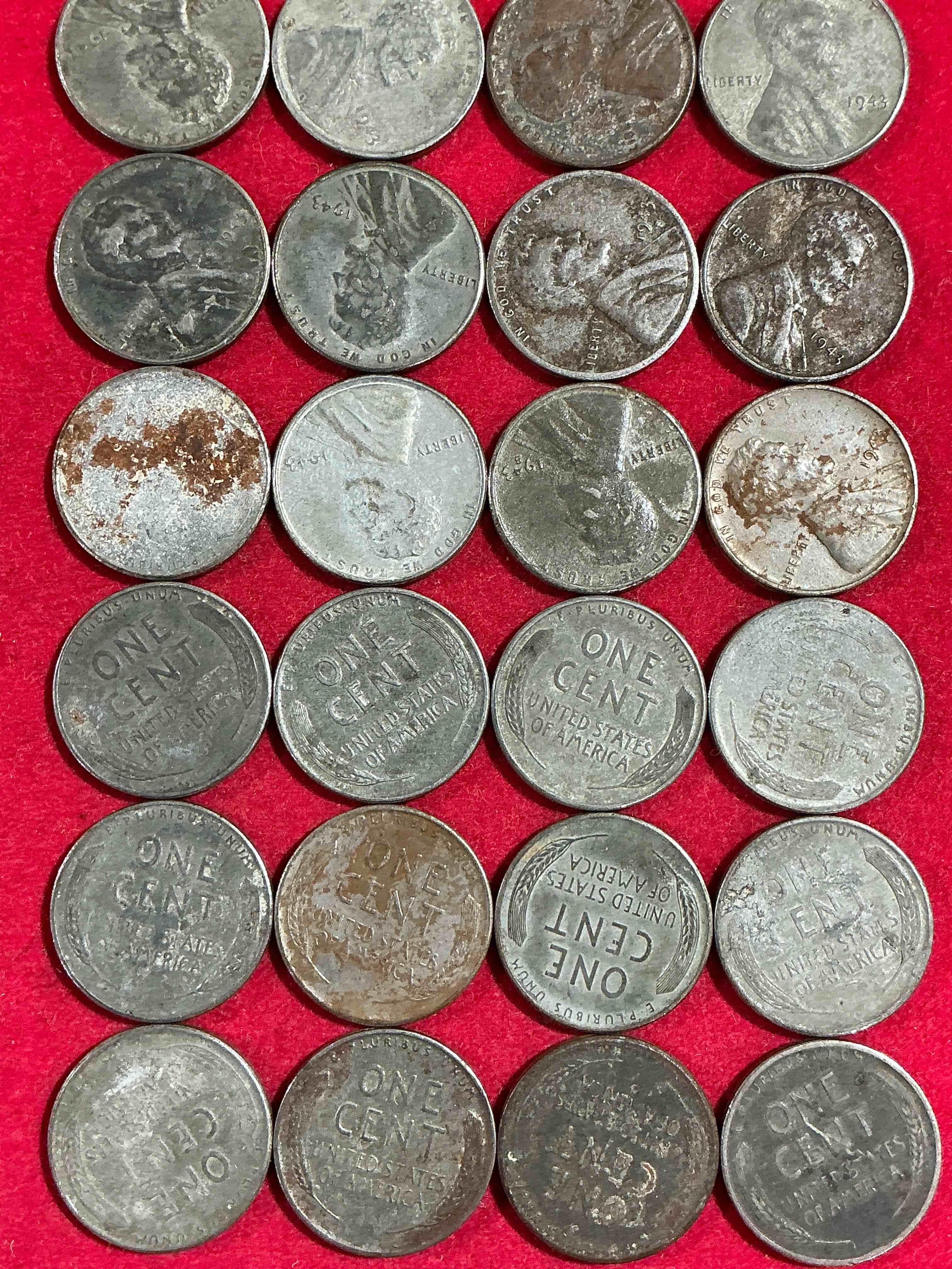 Condition photo showing Good Condition for 1943 world war il history! did you know that in 1943 copper was so valuable for making ammunition that the u.s. treasury made pennies out of steel?! 1943 steel pennies have become valuable, rare collector items! up for auction are rare wwii steel pennies appearing circulated. own pieces of world war ii history that are an awesome investment!