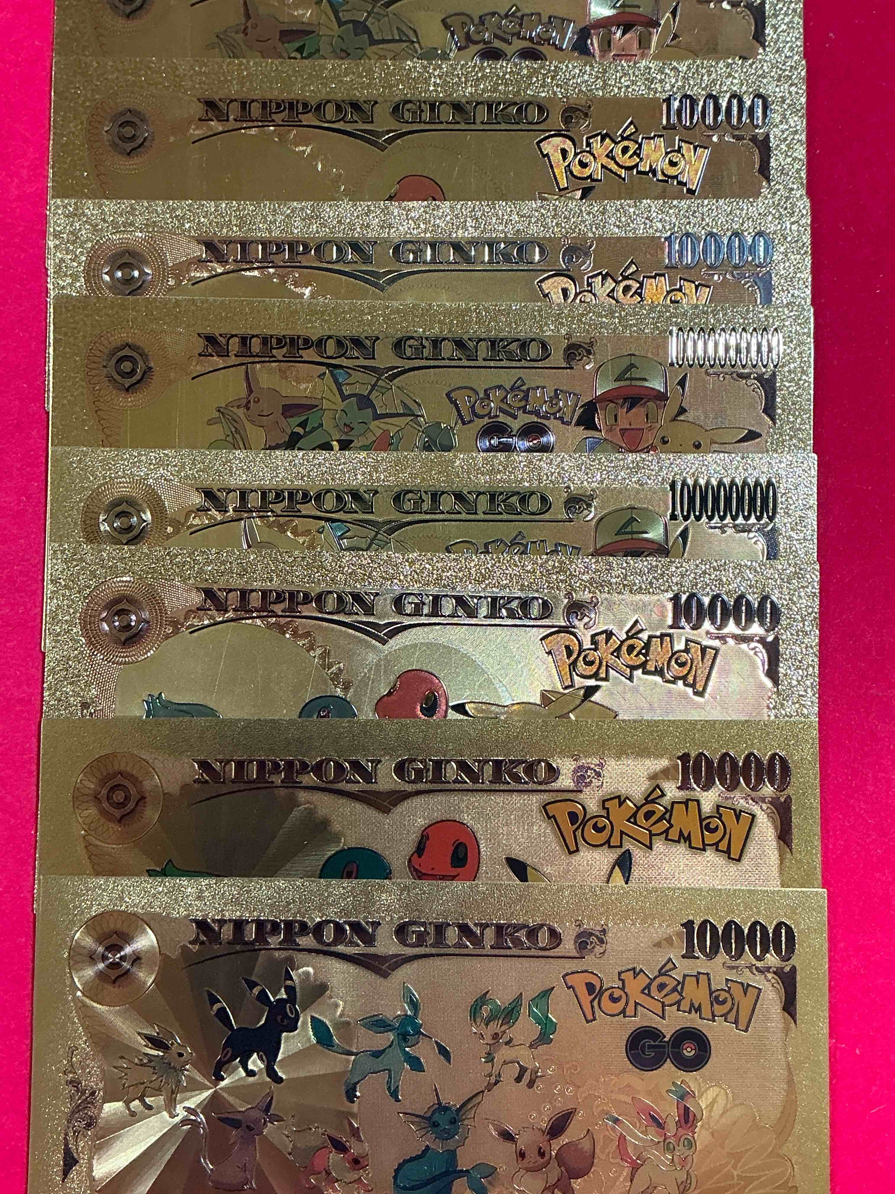 Condition photo showing New/Like New for pokémon novelty gold in this color dollars! ultra cool novelty 10,000 pokémon bill with characters & cool designs! rare & hard to get!