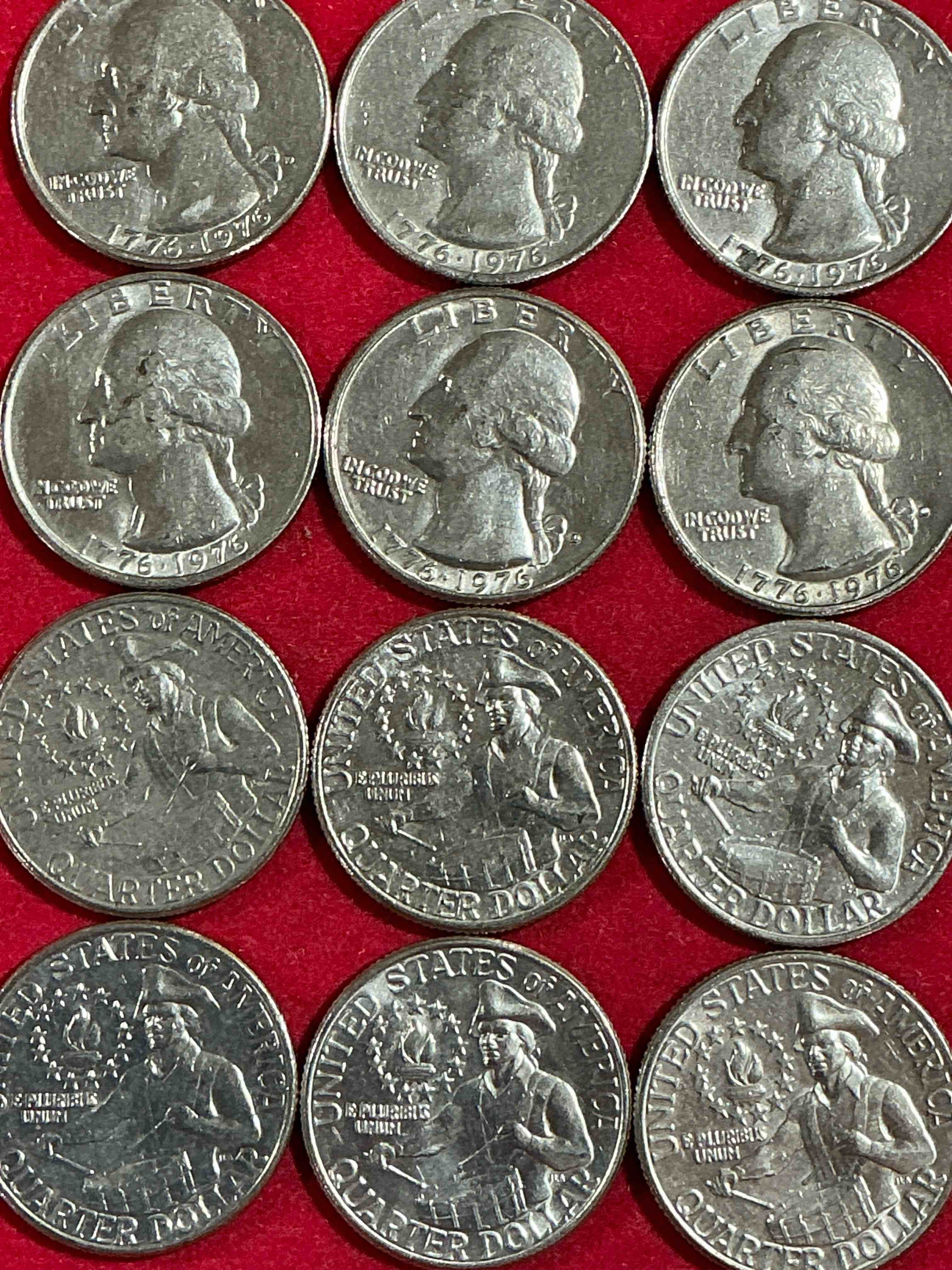 Condition photo showing Good Condition for 1976 bicentennial bliss! quarters! in 1976 the u.s. mint produced coins celebrating the 200 year anniversary of america. up for auction are awesome examples of bicentennial quarters produced for this... the infamous 200 year anniversary edition! highly desirable for collectors! own pieces of history & get ready for america's 250 year anniversary coming soon!