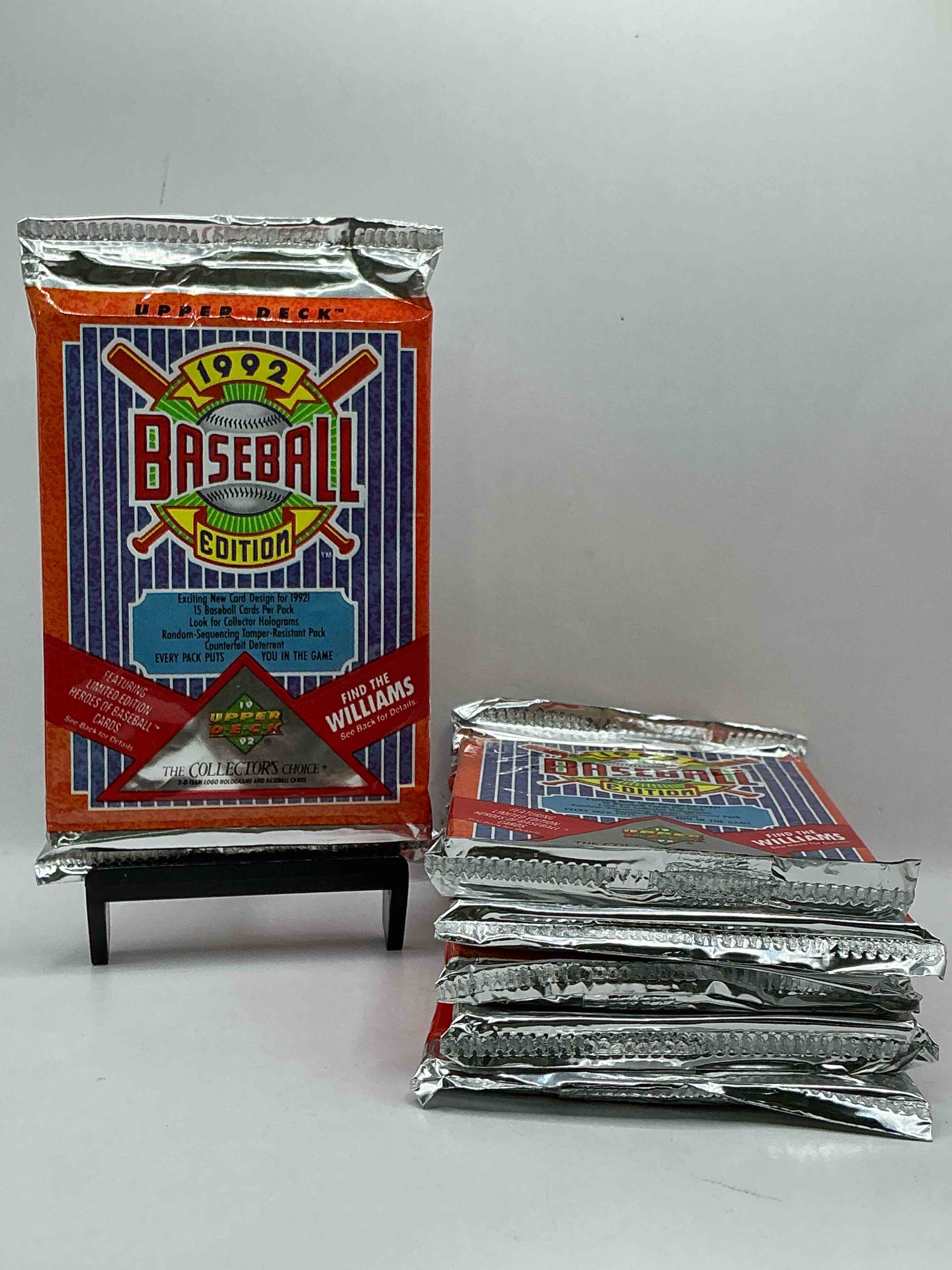 1992 upper deck baseball sealed sports & collectible card pack, direct from original sealed retail case! search for ultra rare & valuable ted williams & johnny bench signed insert cards as well as deion sanders, ken griffey jr., nolan ryan & so much more!