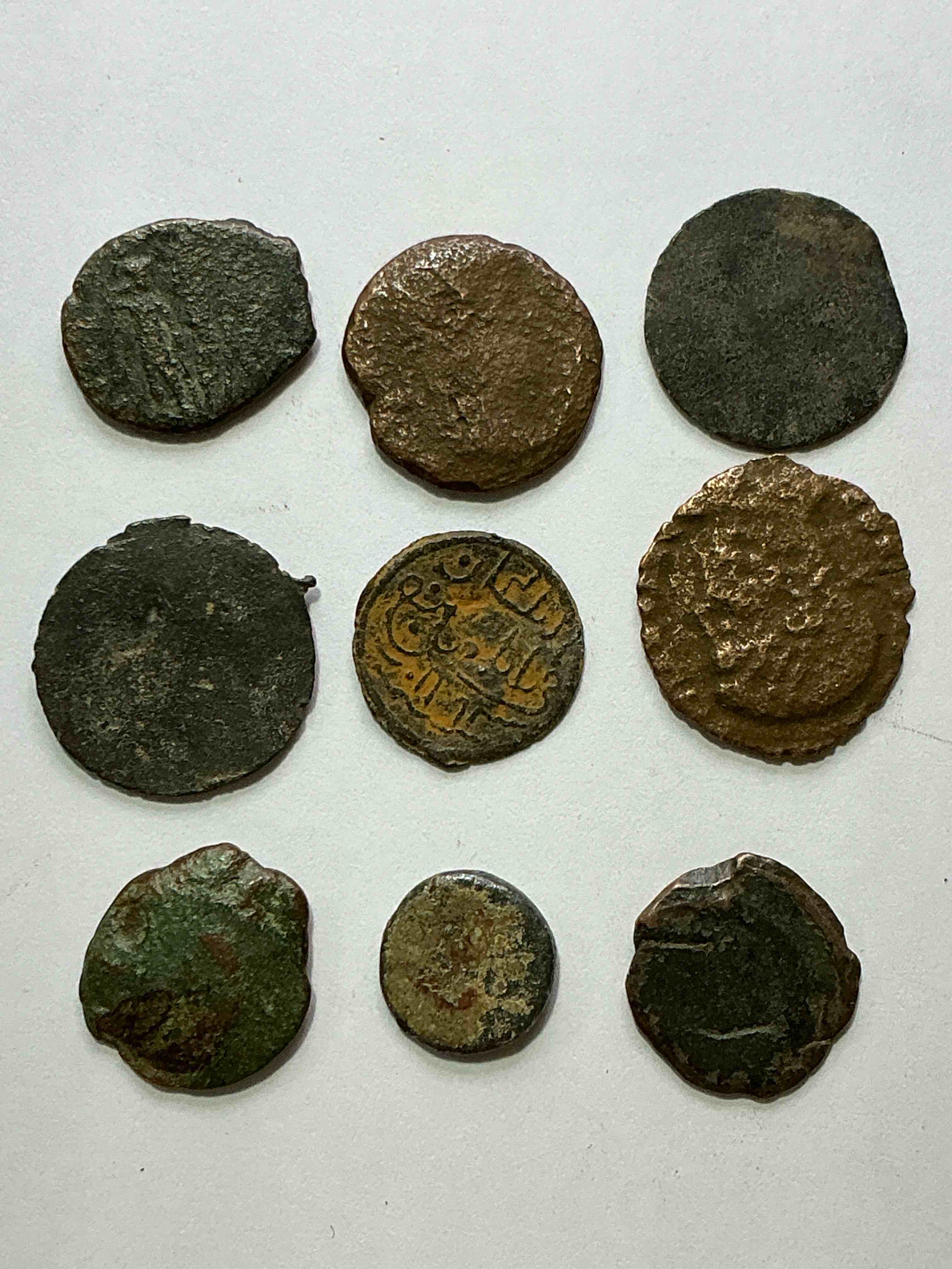 ancient roman coins! 1,600-1700 years old approximately! check out these amazing authentic pieces of history, ancient roman bronze coins from the approx 300 to 400 a.d era... serious pieces of history & serious colléctor items! own authentic pieces of ancient history!
