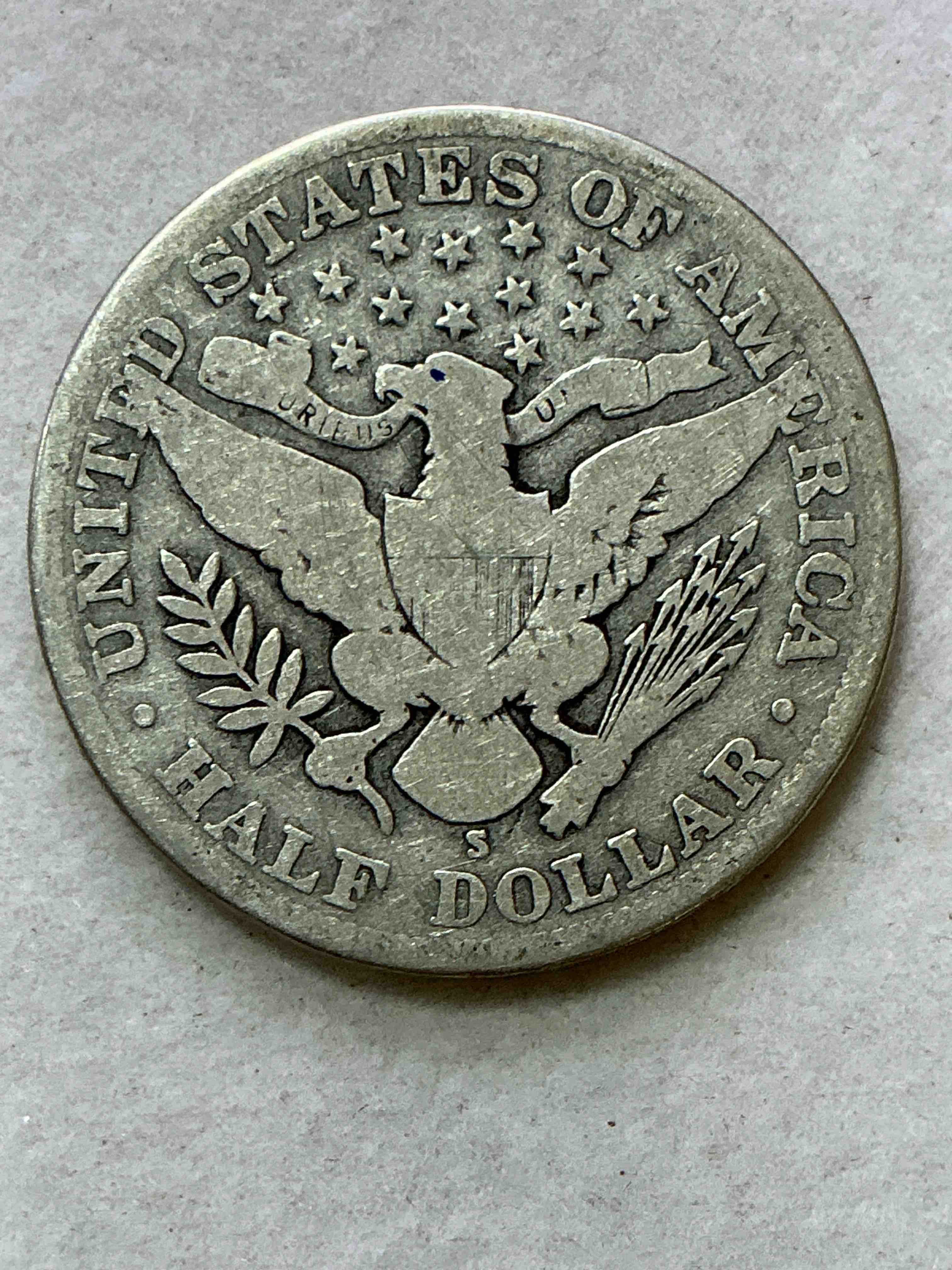Condition photo showing Good Condition for rare wwi fine silver! barber half dollar, 90% silver! 1915! nearly impossible to collect! own a piece of history great for coin collectors, think of the history these coins have seen! rare 90% silver barber half dollar!