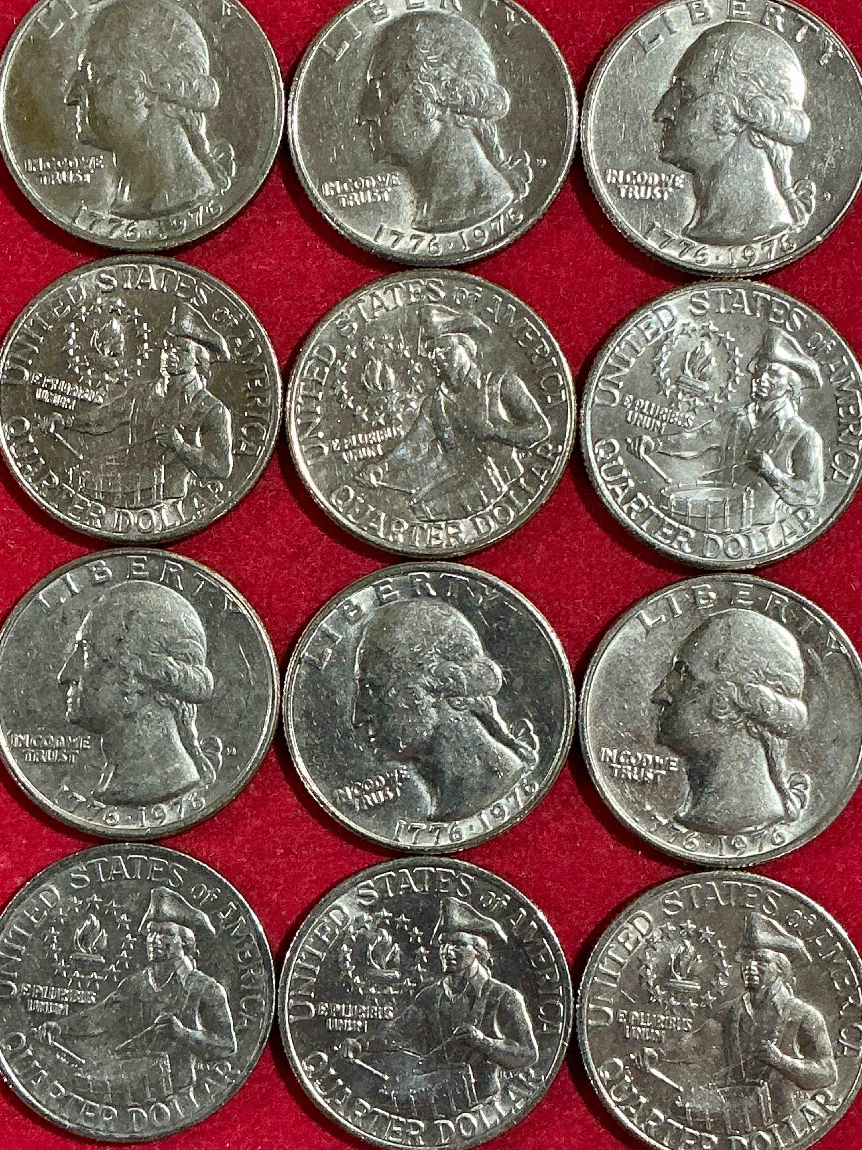 1976 Bicentennial Bliss! Quarters! In 1976 The U.S. Mint Produced Coins Celebrating The 200 Year Anniversary Of America. Up For Auction Are Awesome Examples Of Bicentennial Quarters Produced For This... The Infamous 200 Year Anniversary Edition! Highly Desirable For Collectors! Own Pieces Of History & Get Ready For America's 250 Year Anniversary Coming Soon!