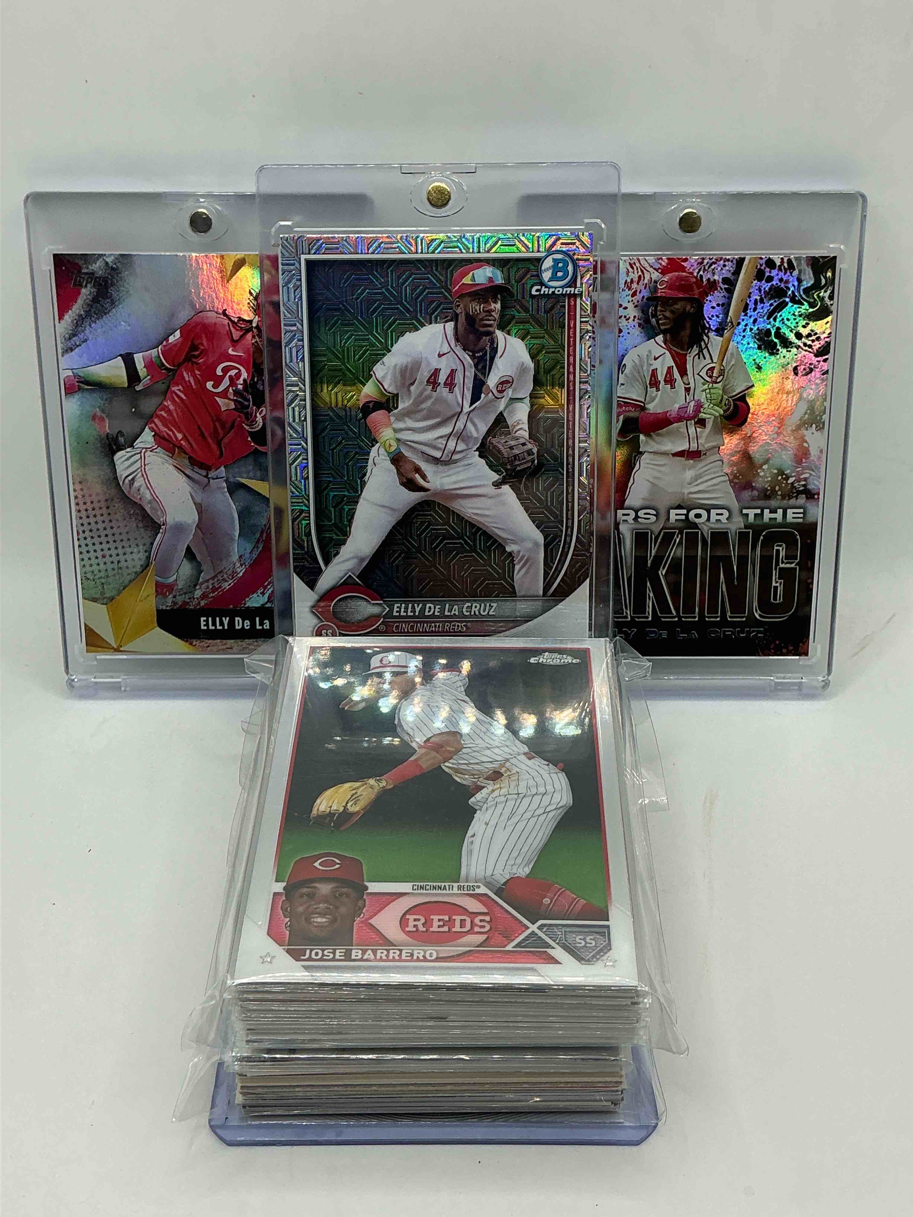 Reds Rambunctiousness! 2025 Topps Bowman Chrome Silver Elly De La Cruz! 2025 Topps Silver Elly De La Cruz! 2025 Topps Stadium Club Silver “Yours For The Taking” Elly De La Cruz! Along With 50 Other Reds Heroes, Legends, Rookies & Commons!