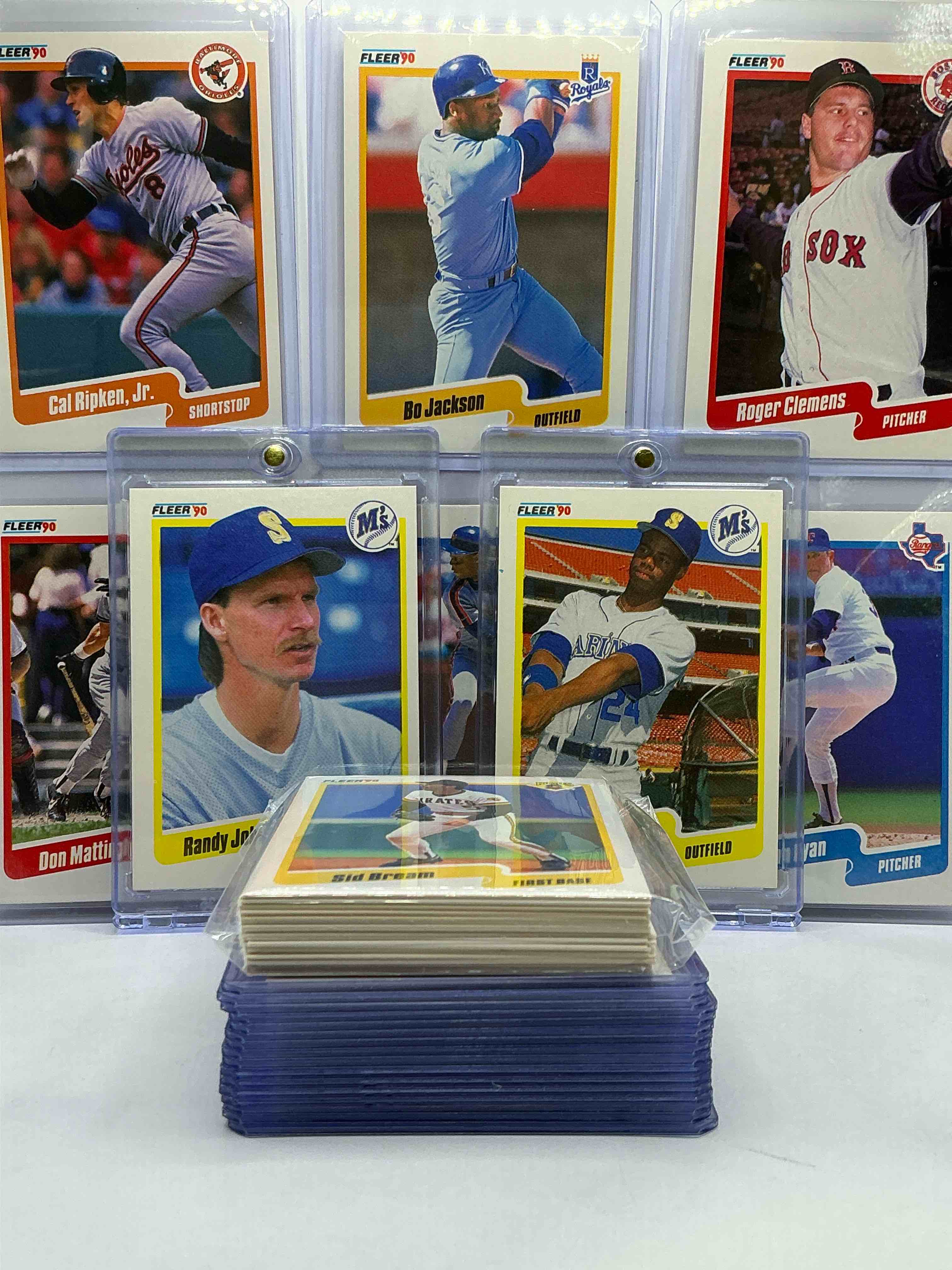 ken griffey jr, nolan ryan & more! 1990 fleer baseball! 50 card set, wow! includes some of the craziest cards & players of all time! some names include mark mcgwire, jose canseco, don mattingly, darryl strawberry, dwight gooden, kirby puckett, deion sanders, barry bonds, george brett, cal ripken & more! baseball legends! 