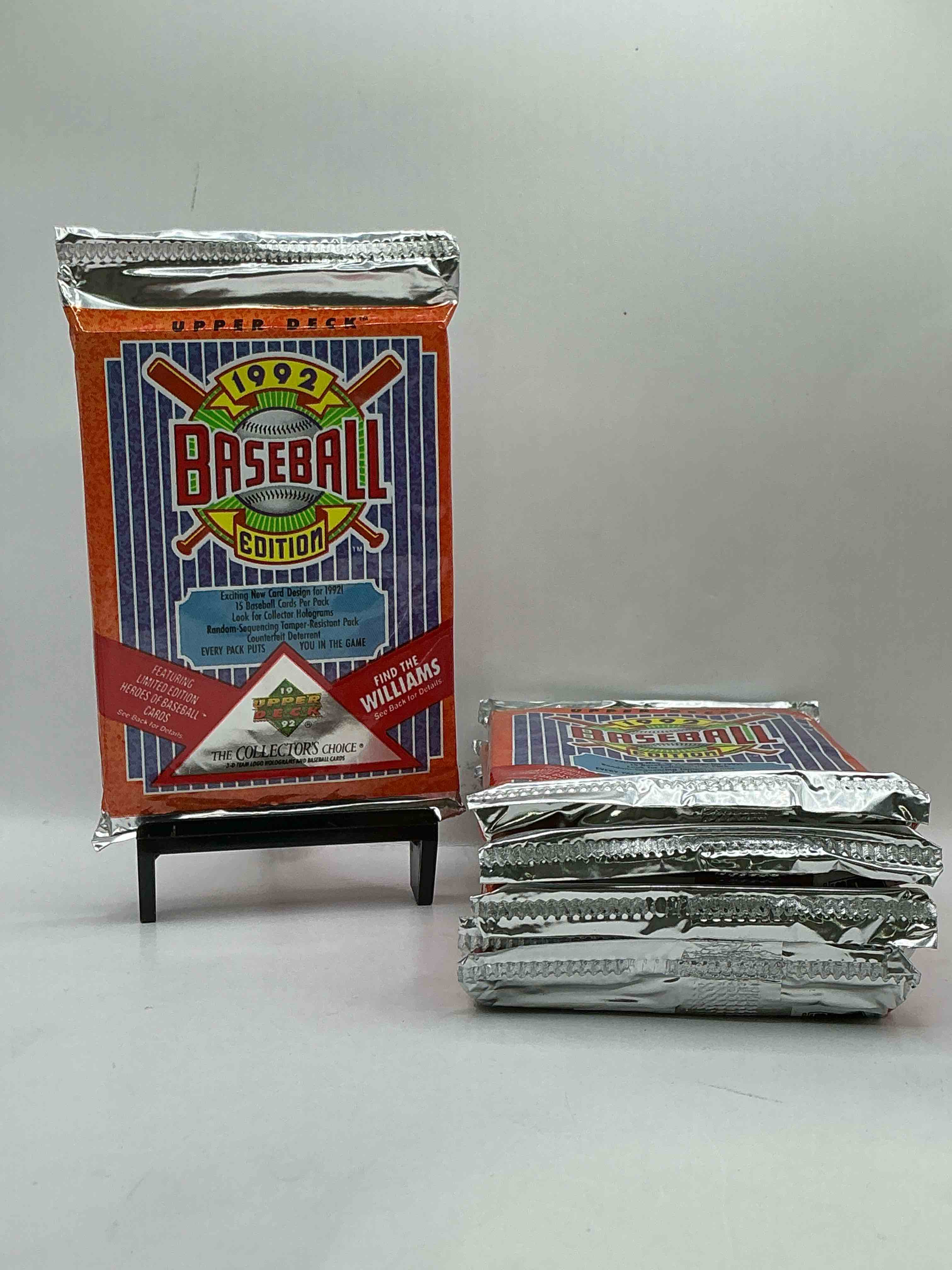 1992 upper deck baseball sealed sports & collectible card pack, direct from original sealed retail case! search for ultra rare & valuable ted williams & johnny bench signed insert cards as well as deion sanders, ken griffey jr., nolan ryan & so much more!