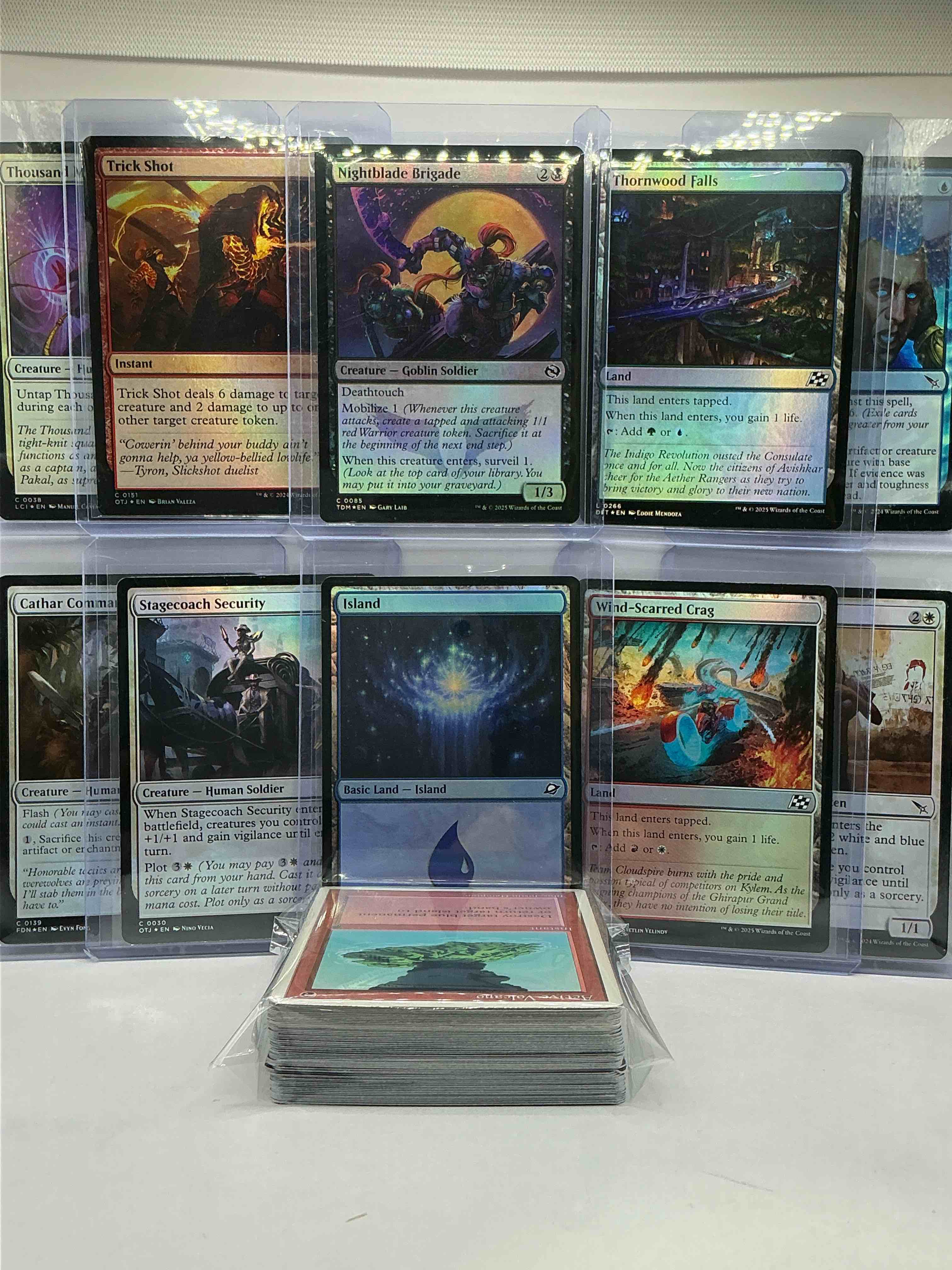 Condition photo showing New/Like New for magic the gathering 50 card lot! lot includes 10 rare or holo foil cards! all cards in excellent shape condition! a great way to join the mtg craze!