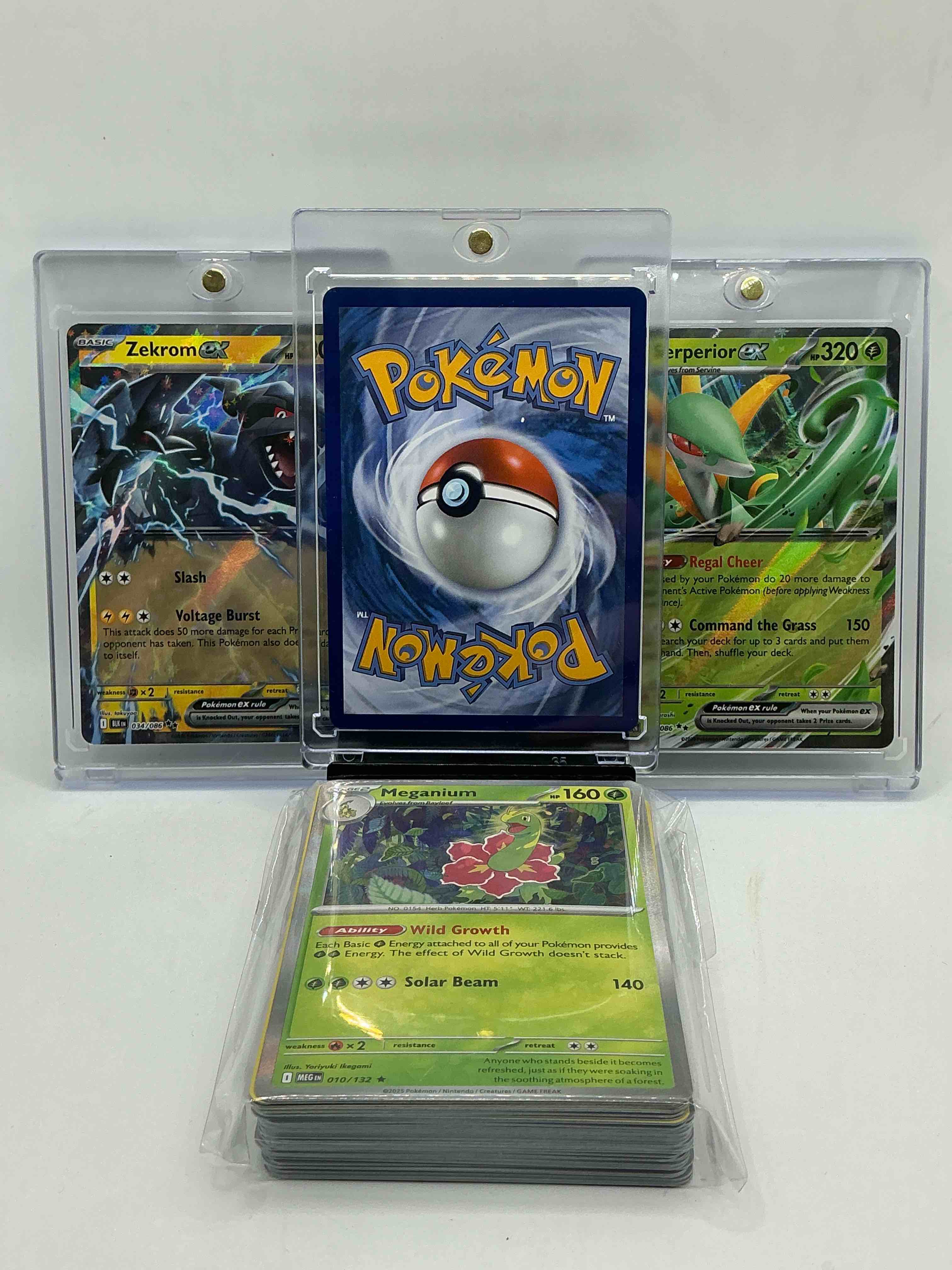 Condition photo showing New/Like New for pokémon palooza! mamoswine ex! serperior ex! zekrom ex! along with 50 other pokémon heroes, holos, legends & commons- including holographic cards, stage 2 cards, holos in all forms & more! also includes 36 non holo common/ uncommon basic & first stage cards trainers & energy too! perfect set for collectors & enthusiasts!